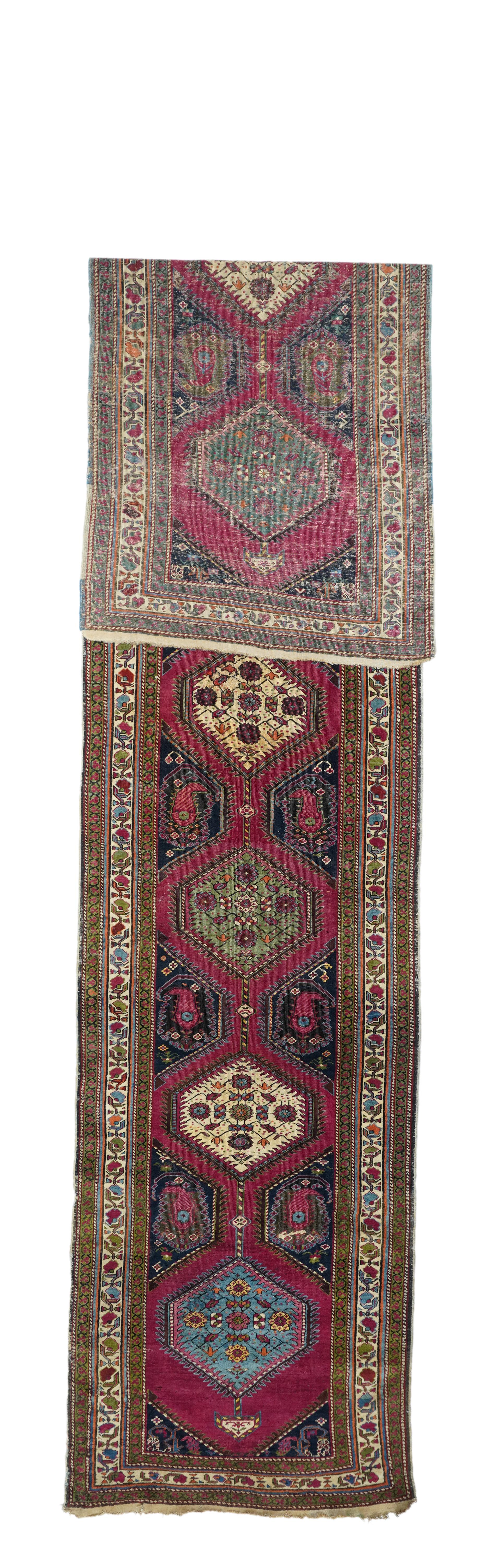Antique North West Persian runner 3'11'' x 16'.