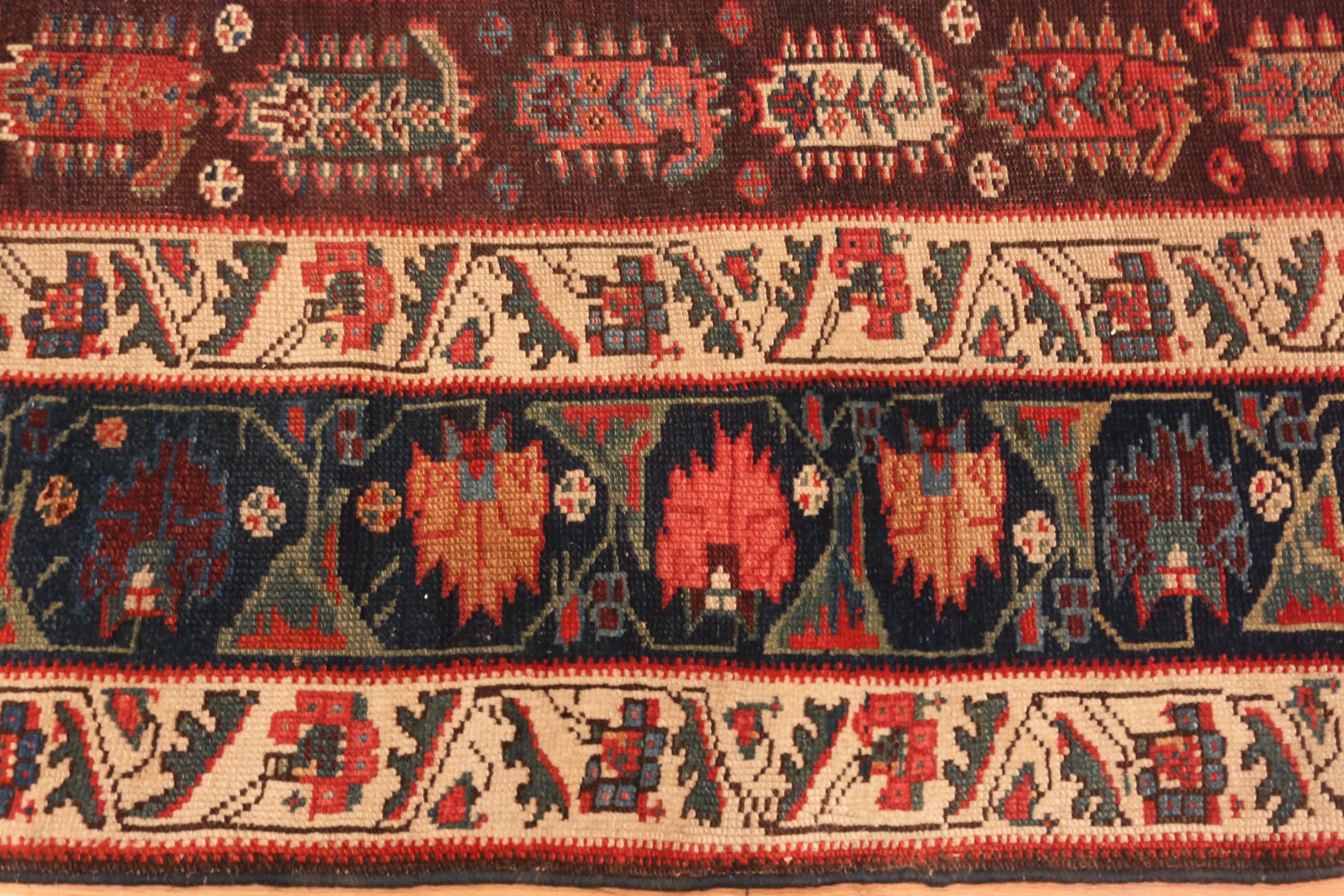 Beautiful Tribal Antique North West Persian Rug, Country of Origin / Rug type: Persian rugs, Circa date: 1900. Size: 6 ft 5 in x 11 ft 8 in (1.96 m x 3.56 m)