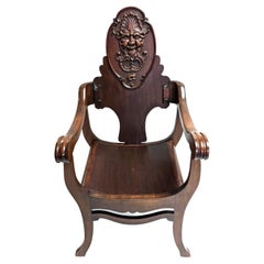 Antique North Wind Face Chair, Mahogany, 19th Century