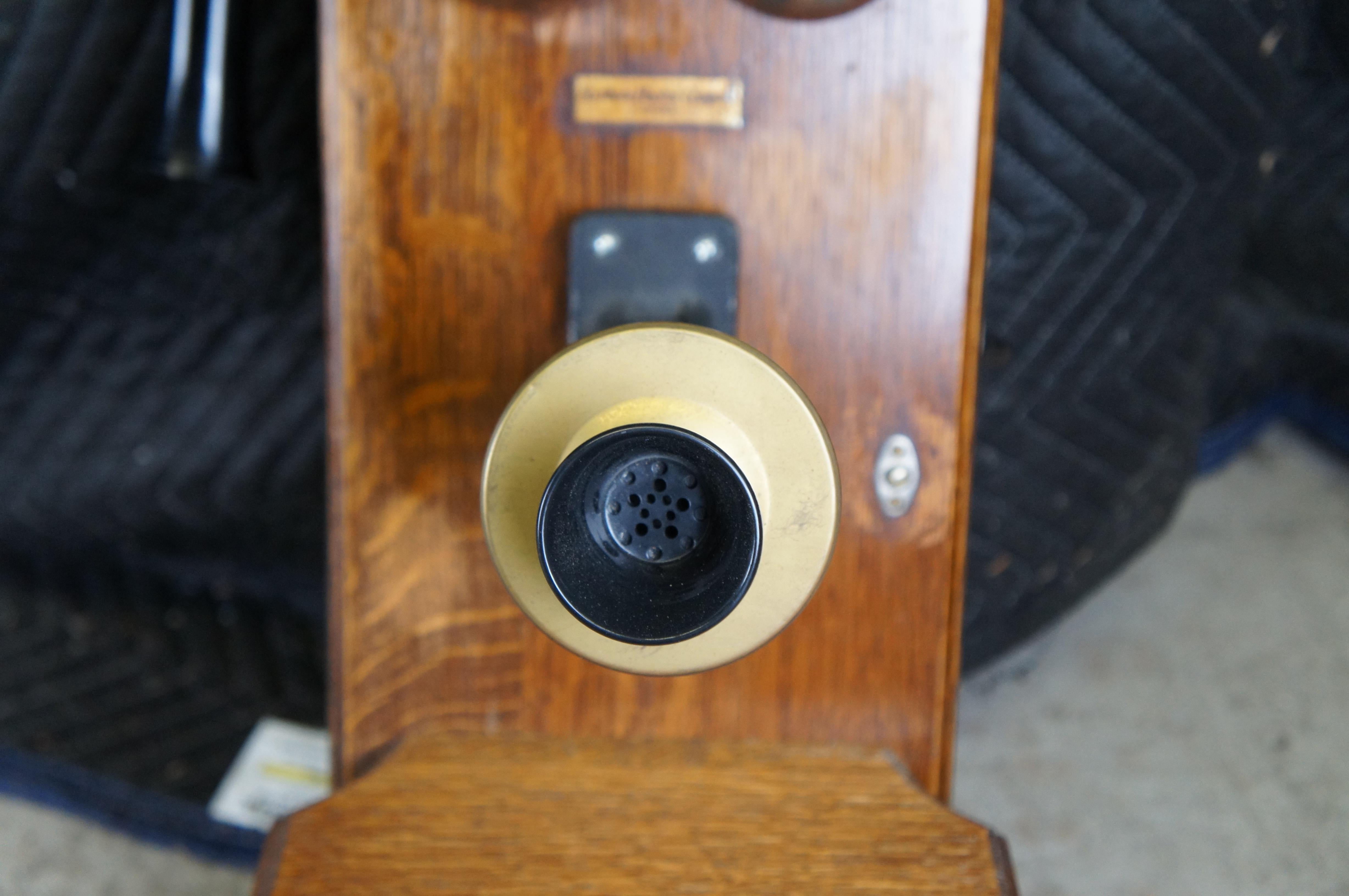 Antiguo Teléfono Telefónico de la Northern Electric Company de Roble Cuarteado 20 1