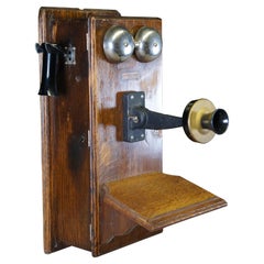 Antiguo Teléfono Telefónico de la Northern Electric Company de Roble Cuarteado 20