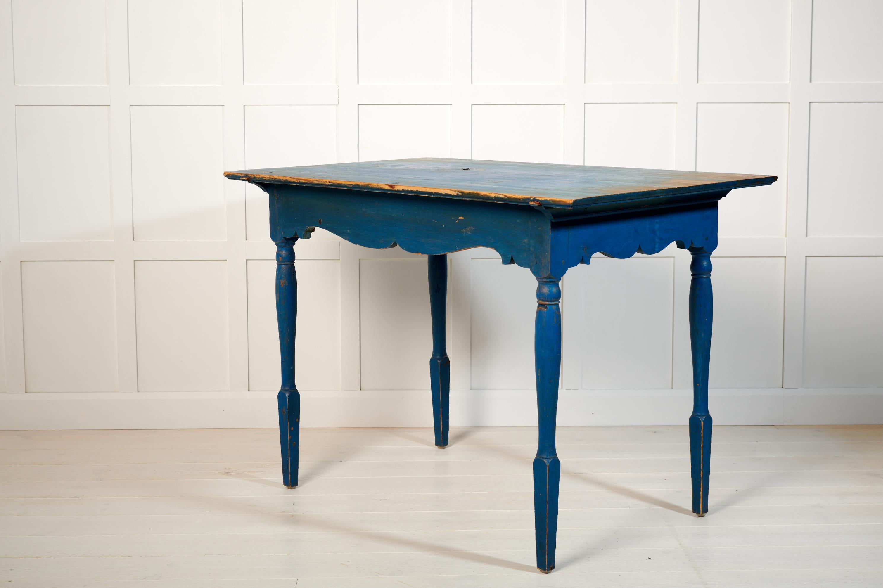 Antique Northern Swedish Blue Country Table or Desk For Sale 1