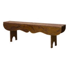 Antique Northern Swedish Country House Bench With Original Faux Paint