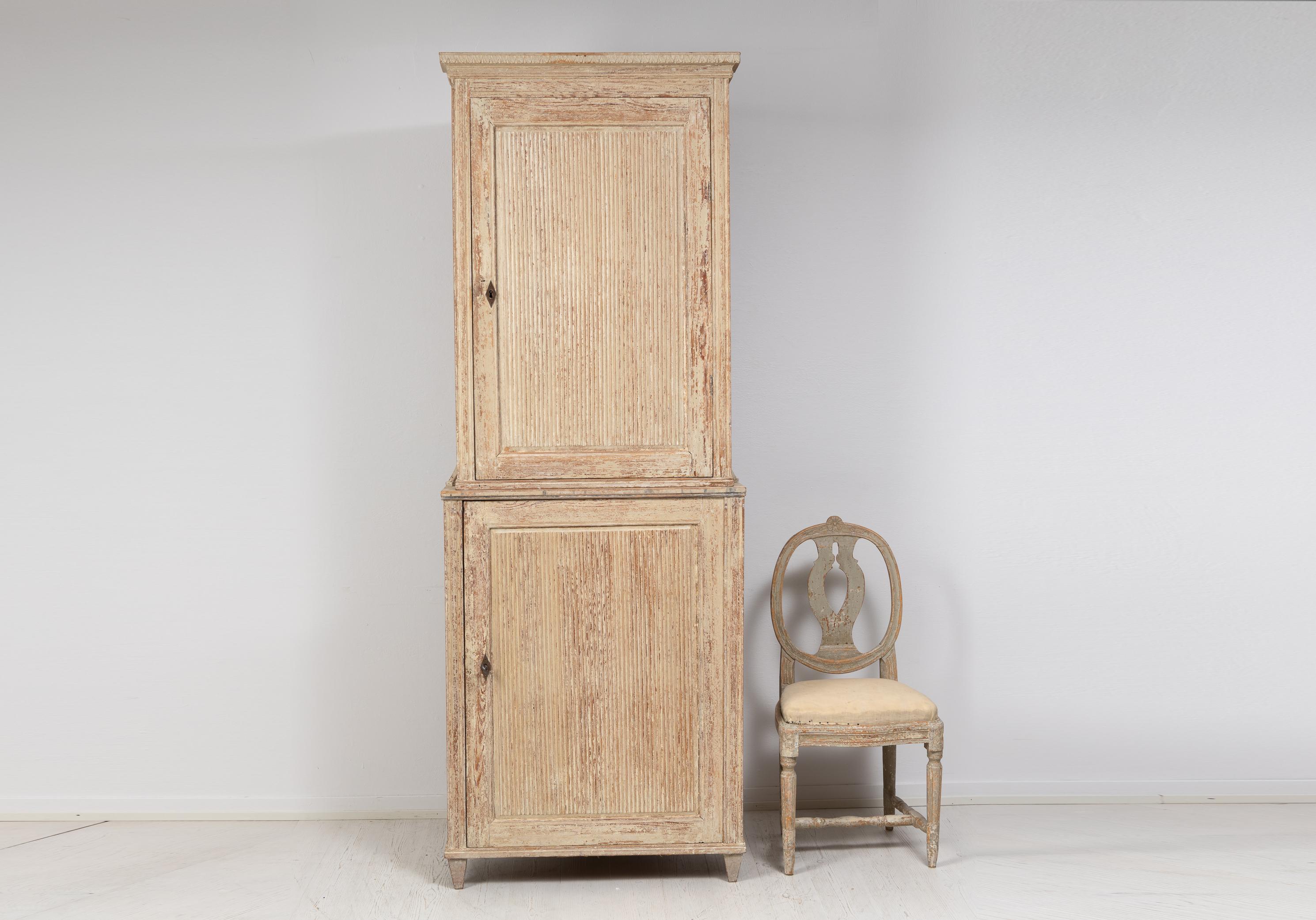 Hand-Crafted Antique Northern Swedish Gustavian Corner Cabinet  For Sale