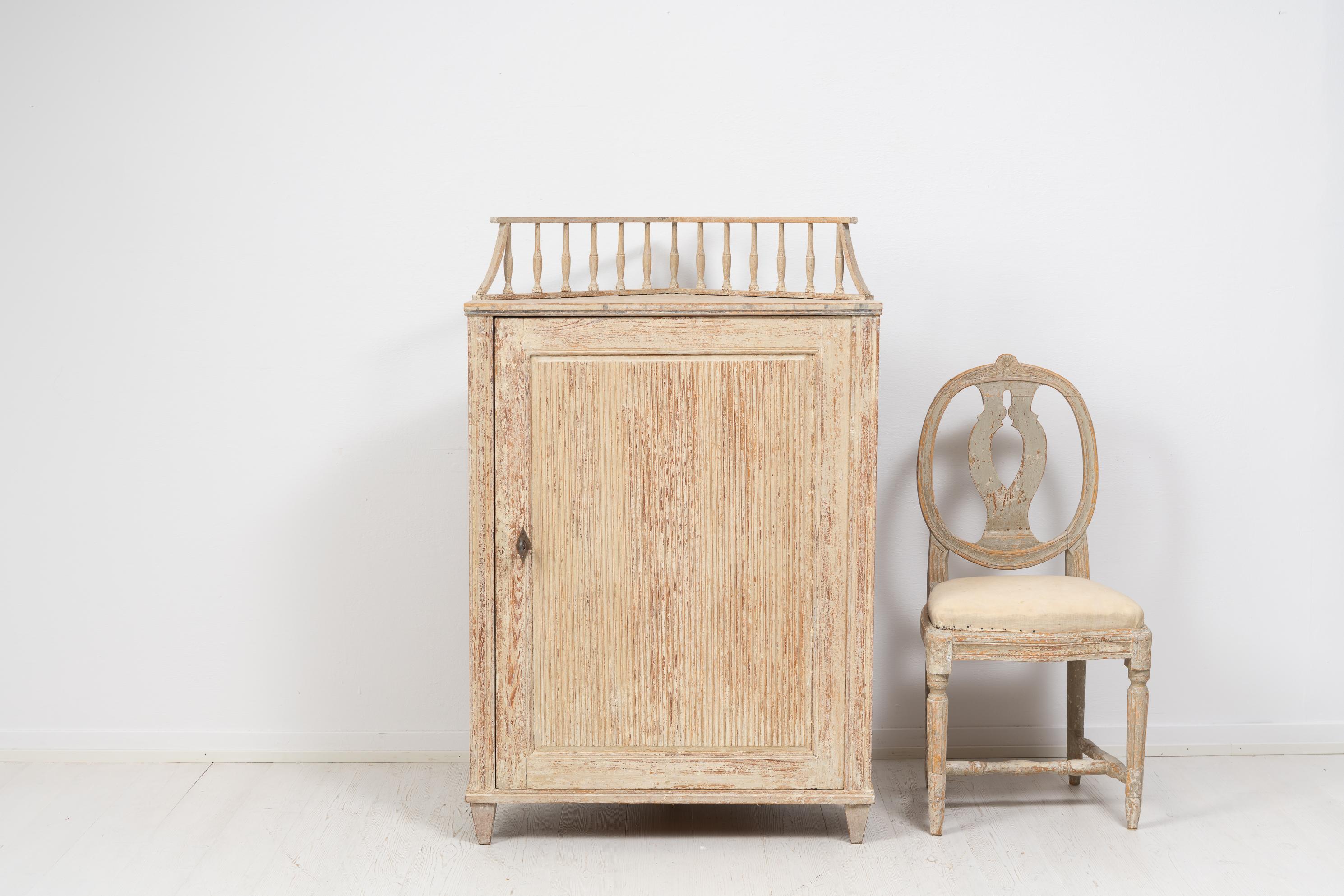 Pine Antique Northern Swedish Gustavian Corner Cabinet  For Sale