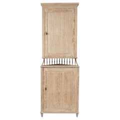 Antique Northern Swedish Gustavian Corner Cabinet