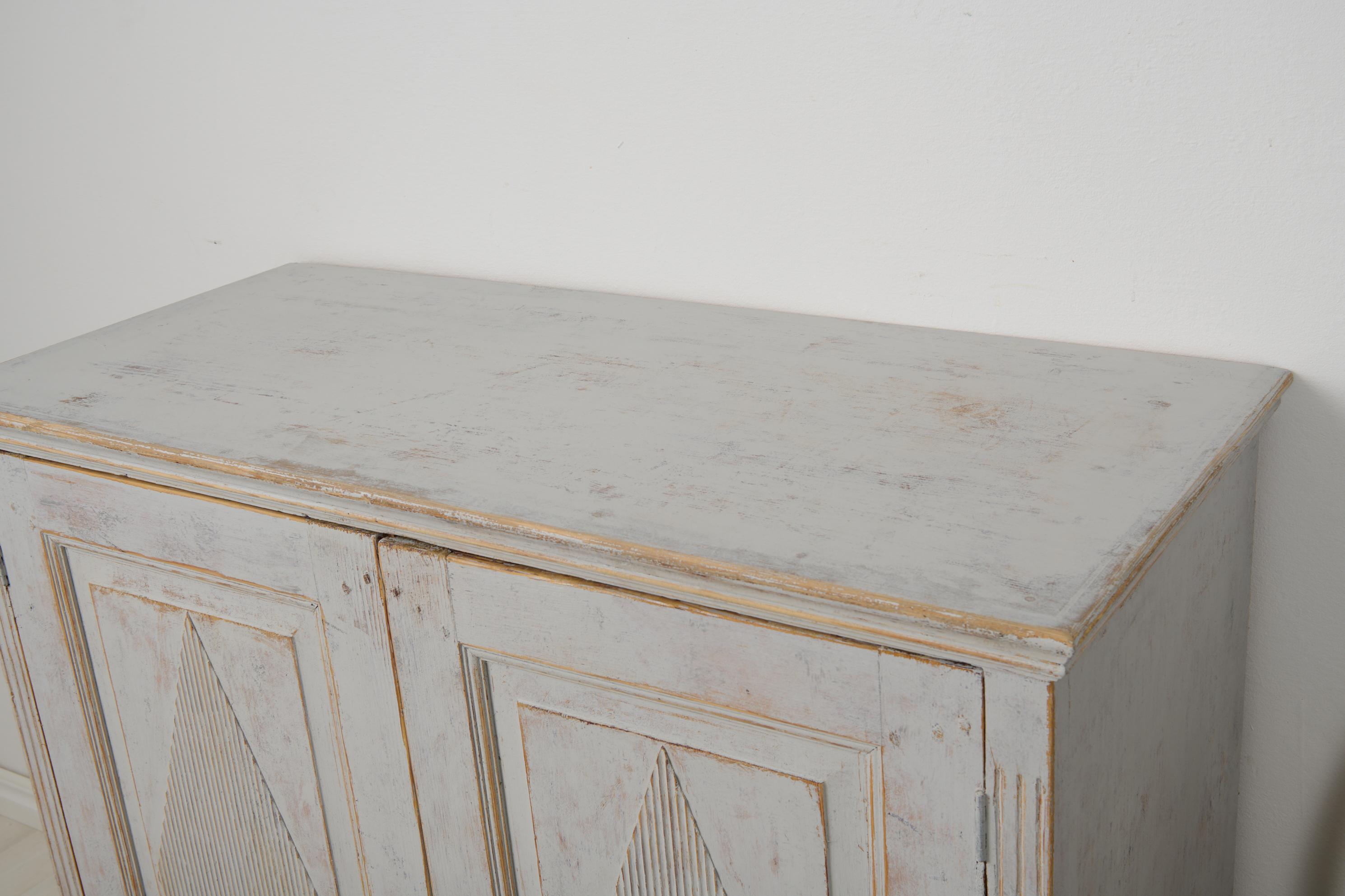 Antique Northern Swedish Gustavian Period Handmade Rustic Pine Sideboard For Sale 7
