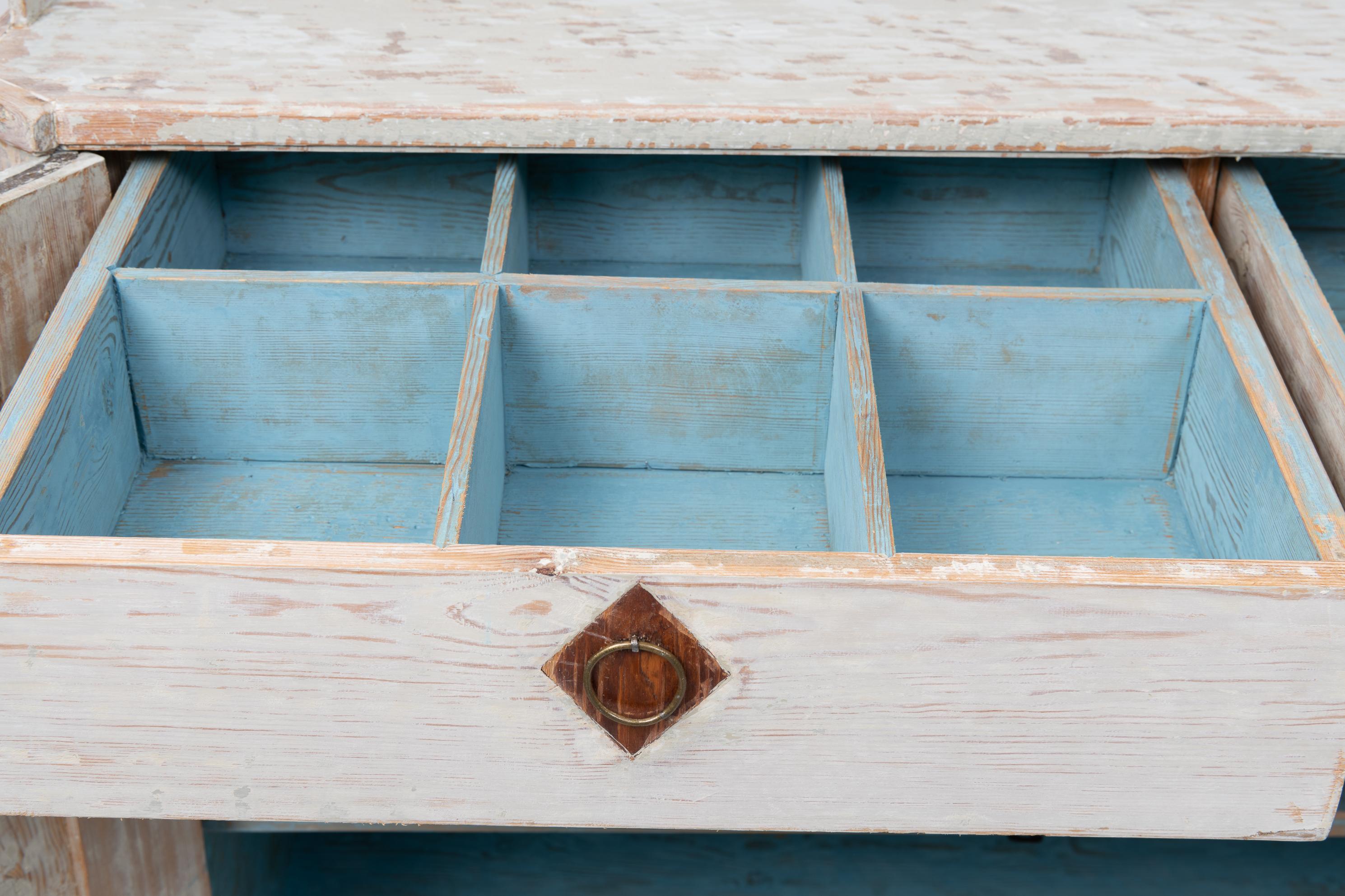 Antique Northern Swedish Gustavian Pine Sideboard For Sale 9