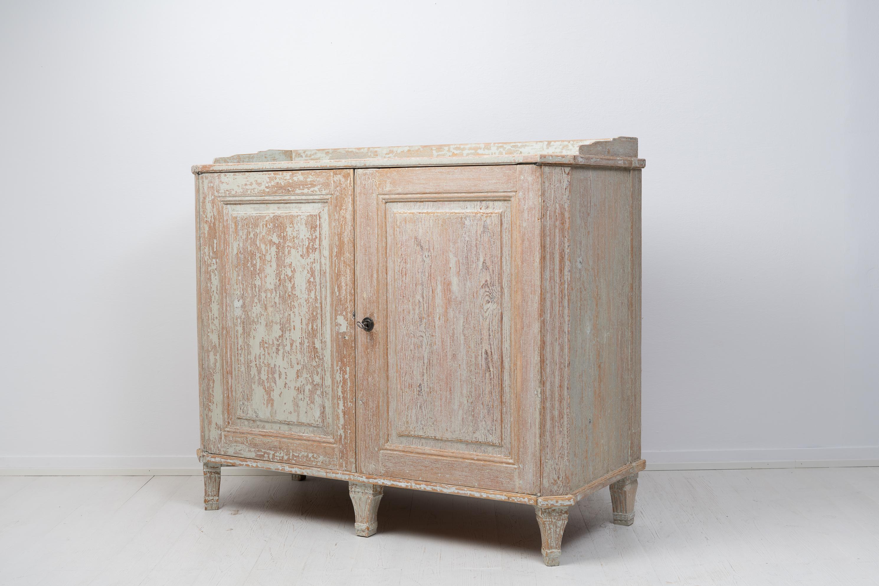18th Century Antique Northern Swedish Gustavian Pine Sideboard For Sale