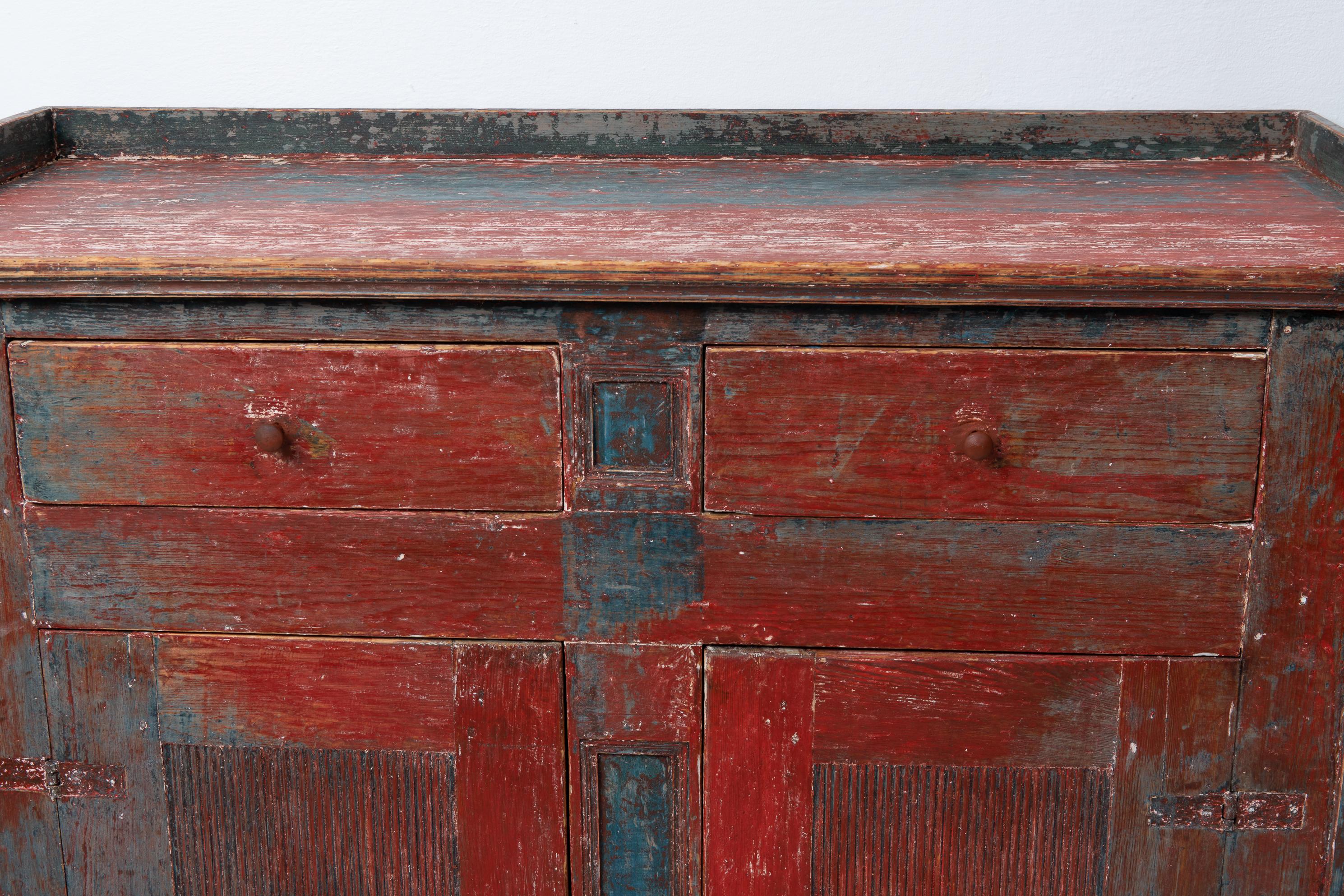 Antique Northern Swedish Painted Gustavian Sideboard For Sale 6