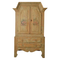 Antique Northern Swedish Rare Folk Art Cabinet with Original Paint Antique Northern Swedish Rare Folk Art Cabinet with Original Paint