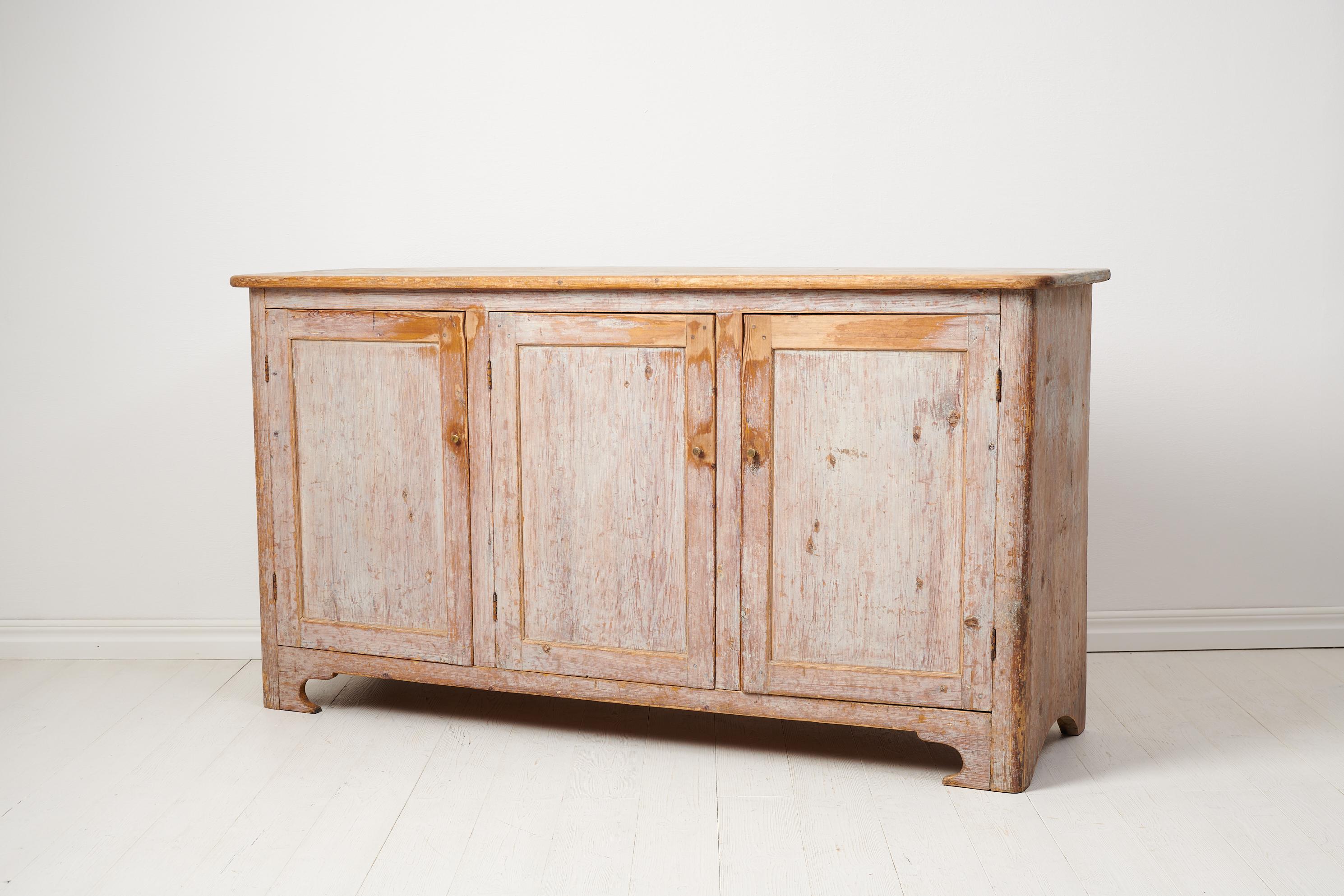 19th Century Antique Northern Swedish Rustic Country Sideboard