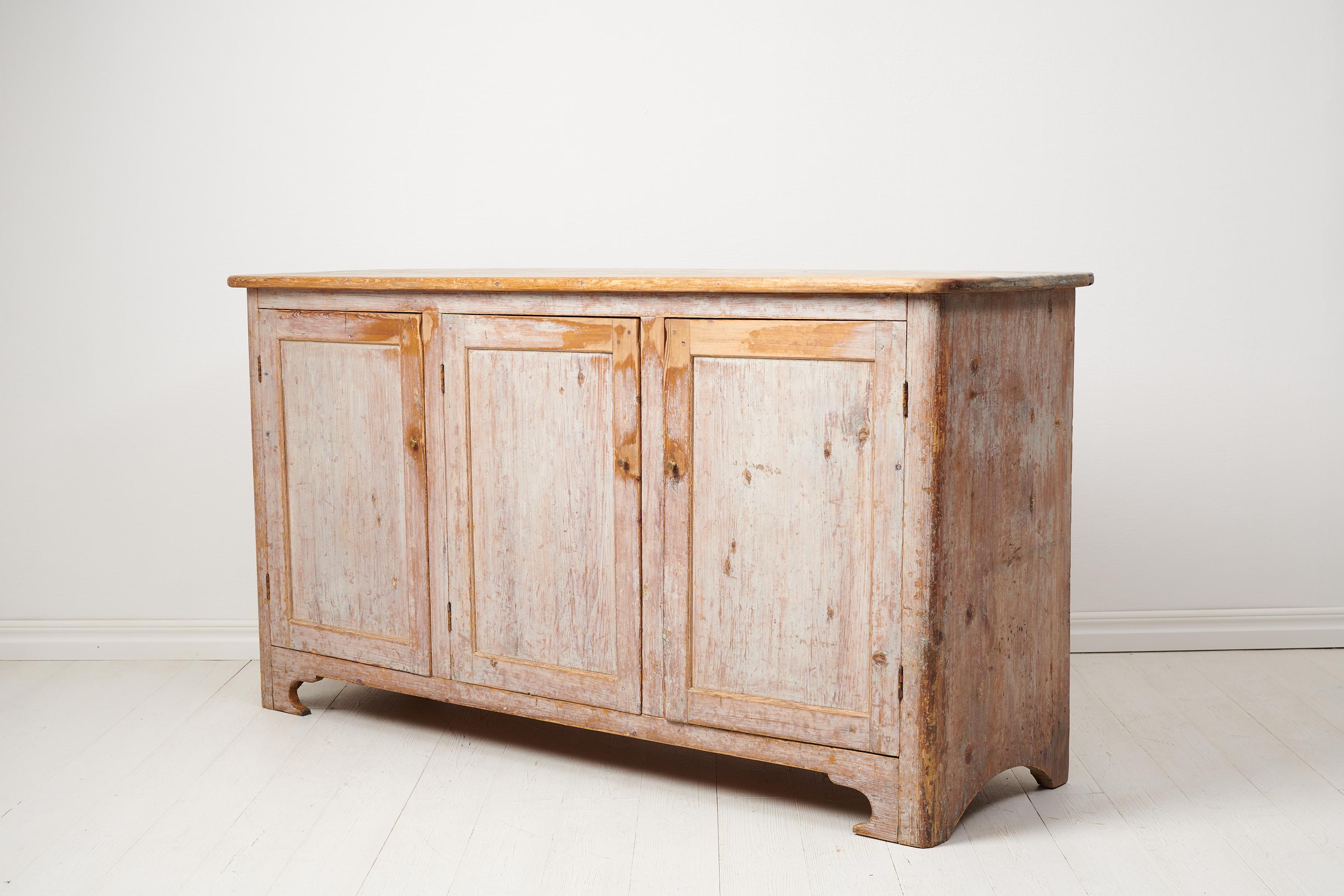 Pine Antique Northern Swedish Rustic Country Sideboard