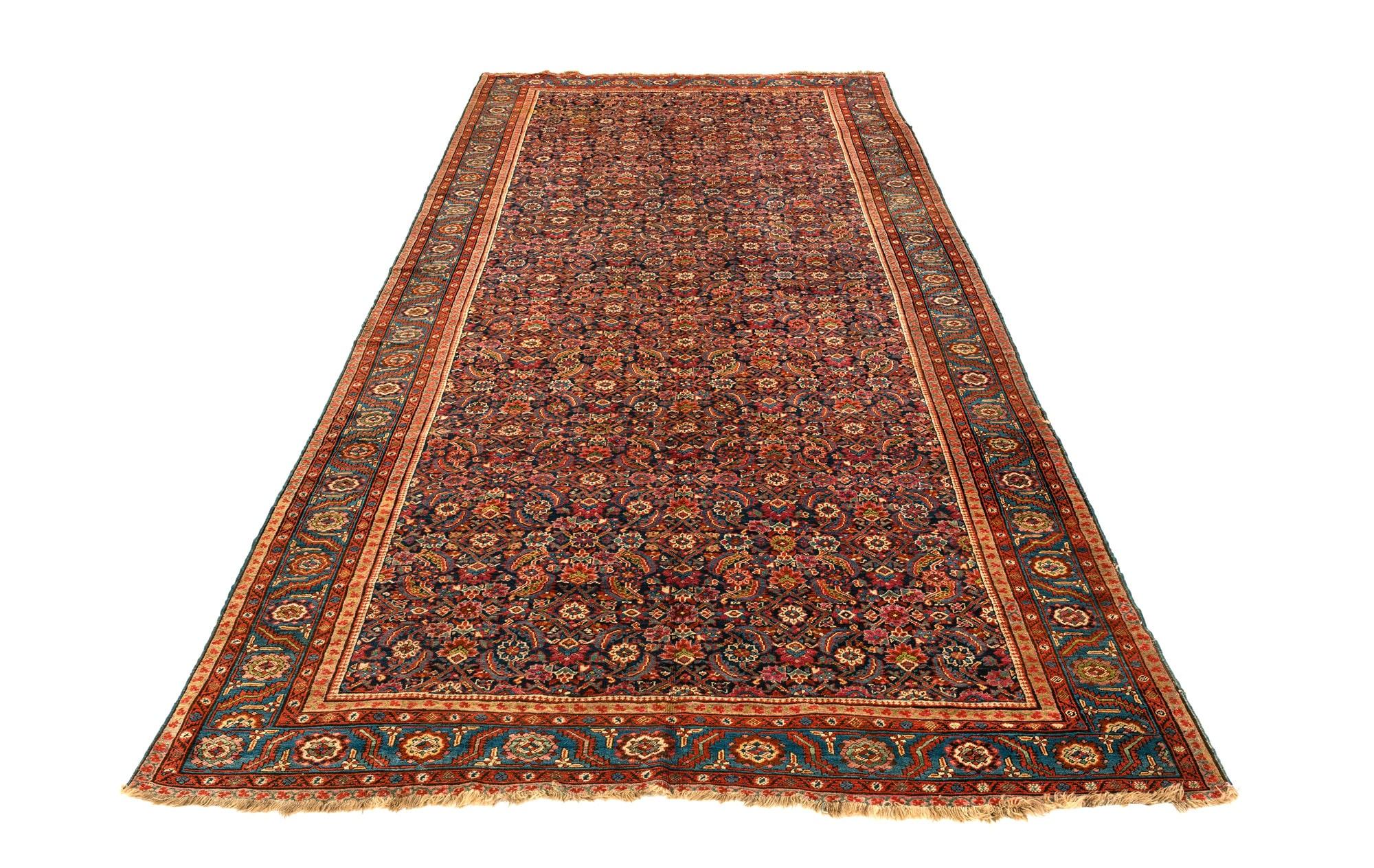 Hand-Knotted Antique Northwest Persian Bakshaish Hand Knotted Wool Runner For Sale