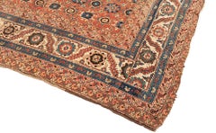Antique Northwest Persian Bakshaish Rug with Blue, Rust, Yellow and Beige Wool