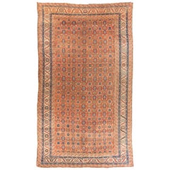 Antique Northwest Persian Bakshaish Rug with Blue, Rust, Yellow and Beige Wool