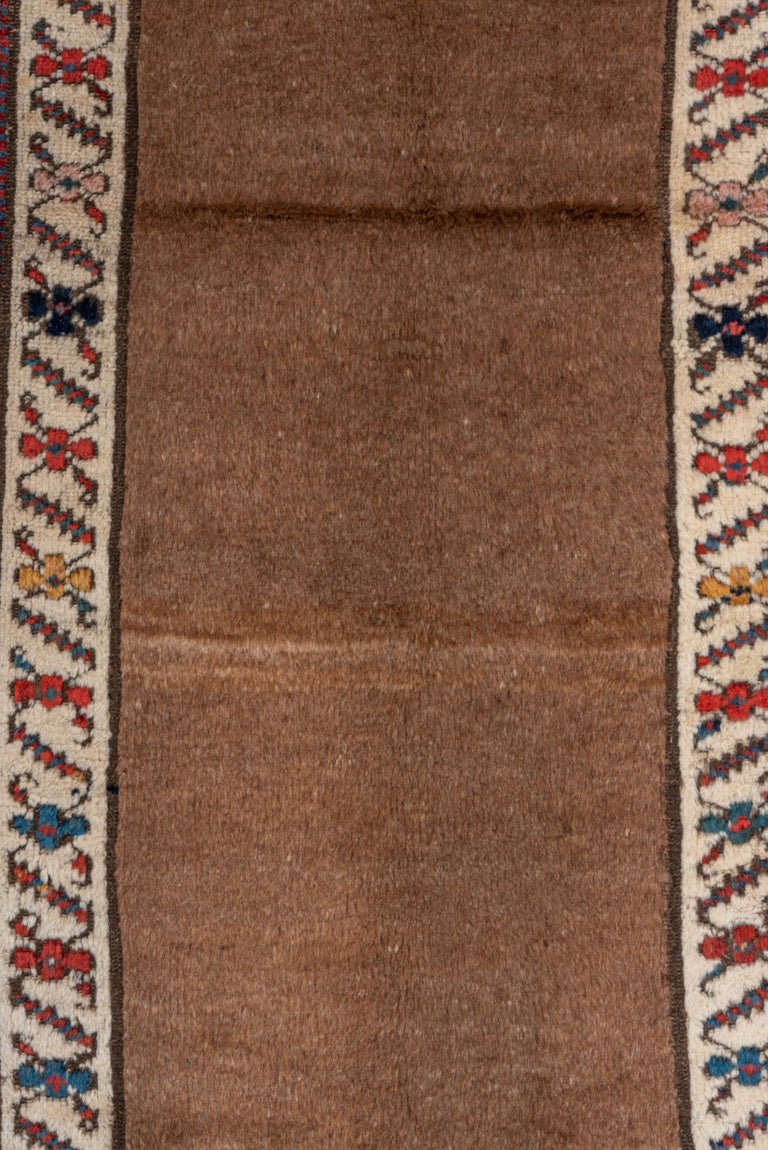 Antique Northwest Persian Kurdish Scatter Rug, Open Camel Brown Field