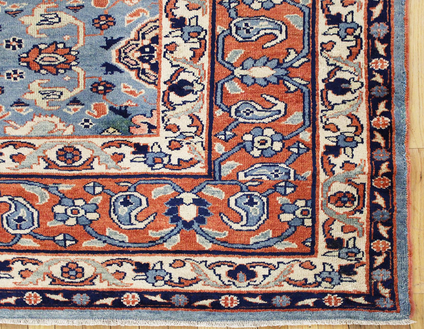 Hand-Knotted Antique Northwest Persian Oriental Rug, in Room Size, W/ Repeating Design For Sale