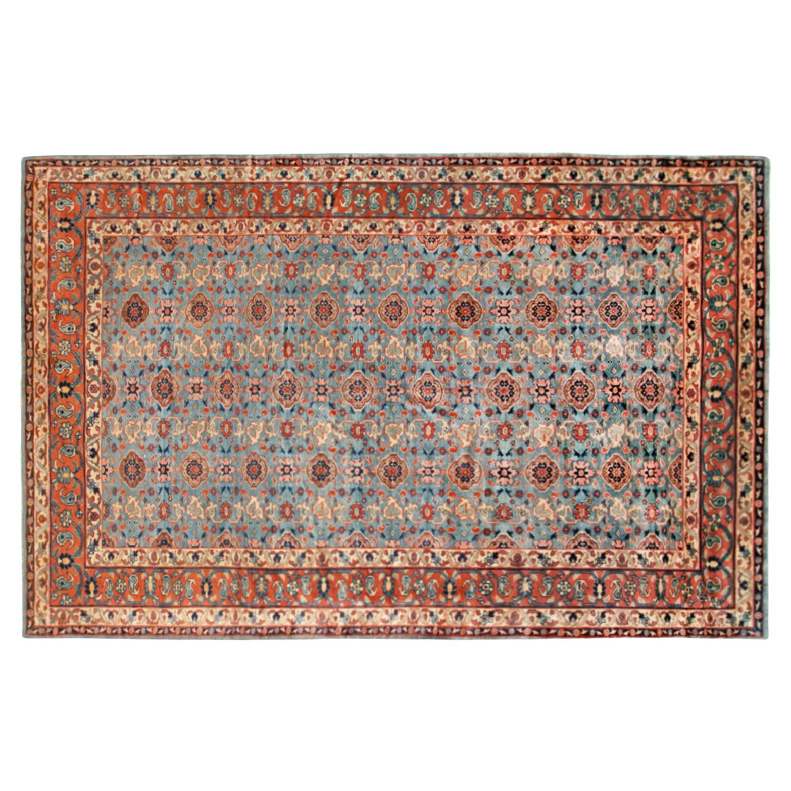 Antique Northwest Persian Oriental Rug, in Room Size, W/ Repeating Design For Sale