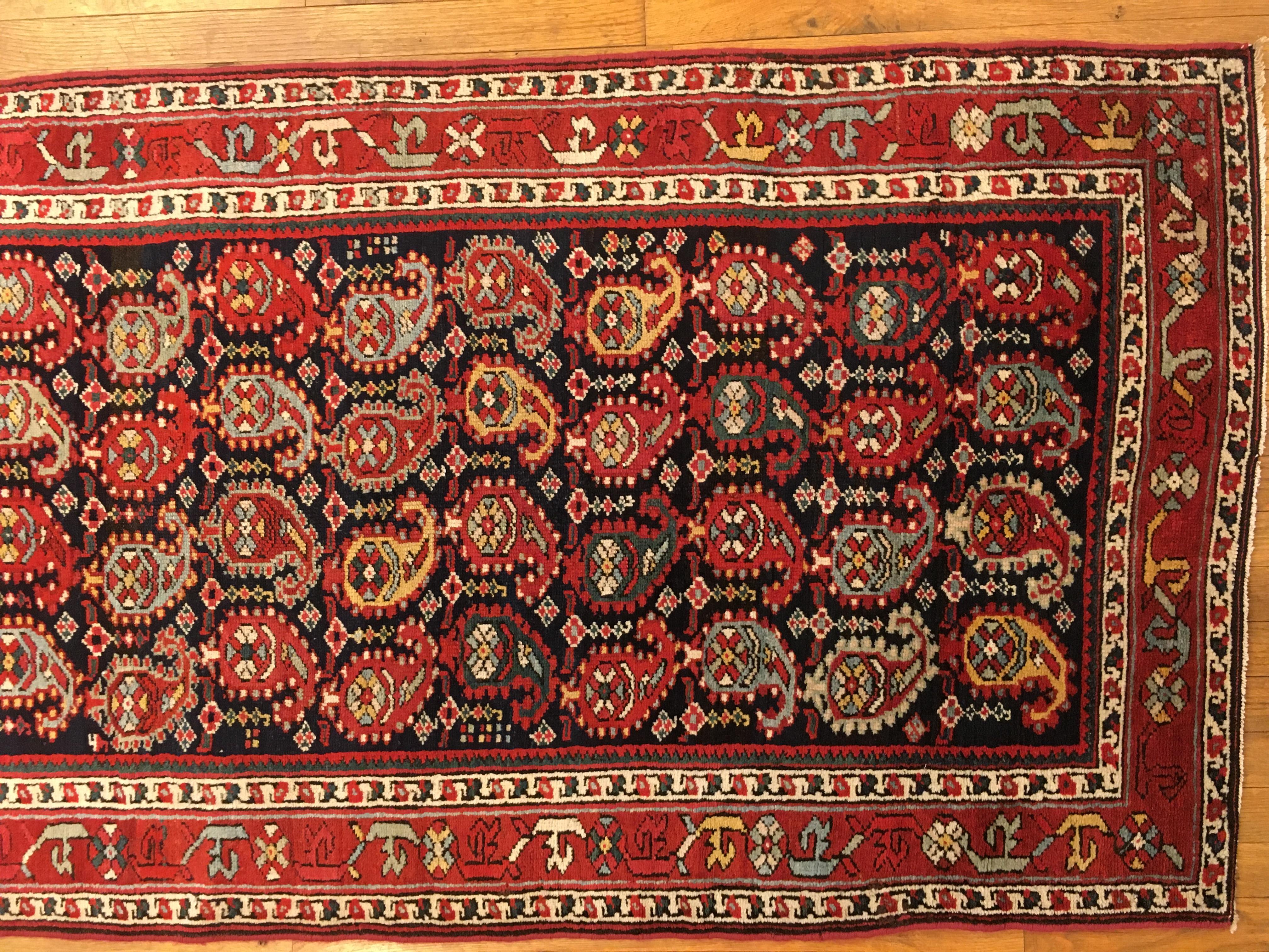 An antique Northwest Persian decorative oriental carpet, in runner size, size 10'0