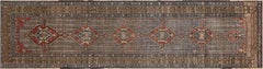 Antique Northwest Persian Blue, Red, Beige Hand Knotted Wool Rug