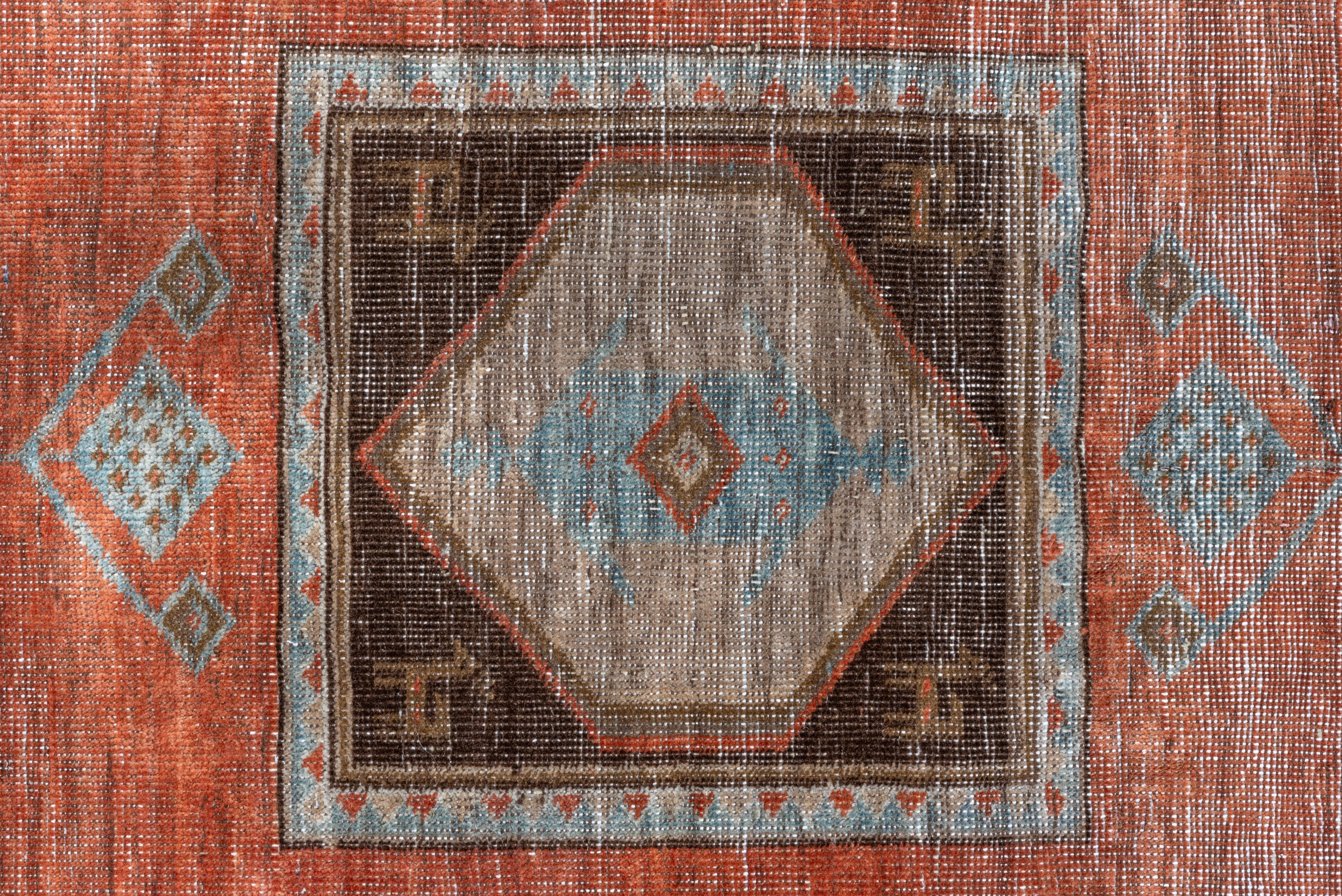 Antique Northwest Persian Rug, Rust Field, Light Blue Borders, circa 1930s In Good Condition For Sale In New York, NY
