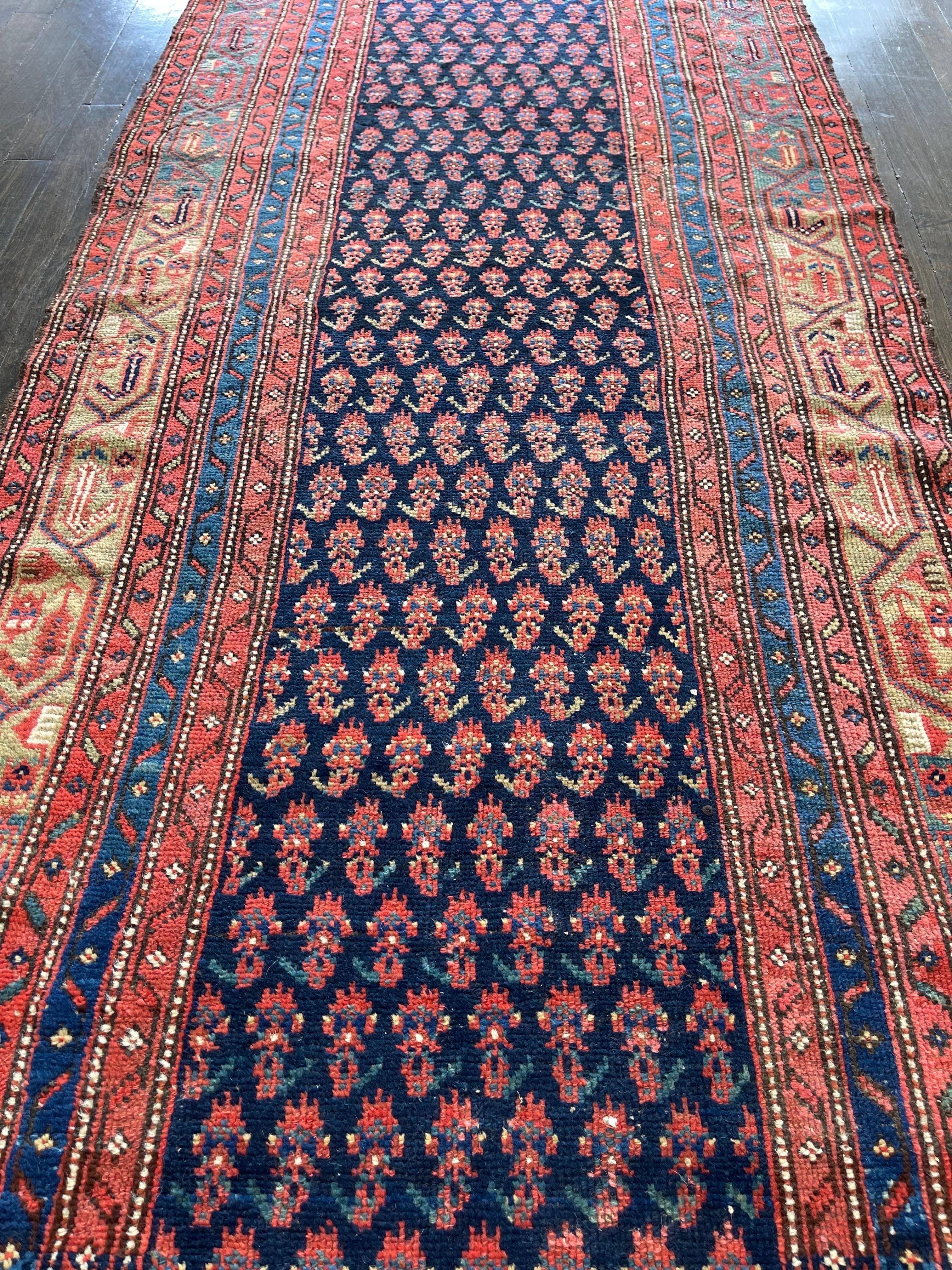 Vegetable Dyed Antique Northwest Persian Runner circa 1930 For Sale