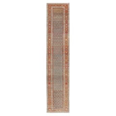 Alfombra persa antigua del noroeste con diseño floral integral 3'2 "X15'8" (3'2 "X15'8")