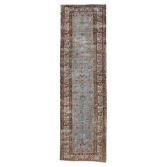 Antique Northwest Persian Runner with Sky Blue Field