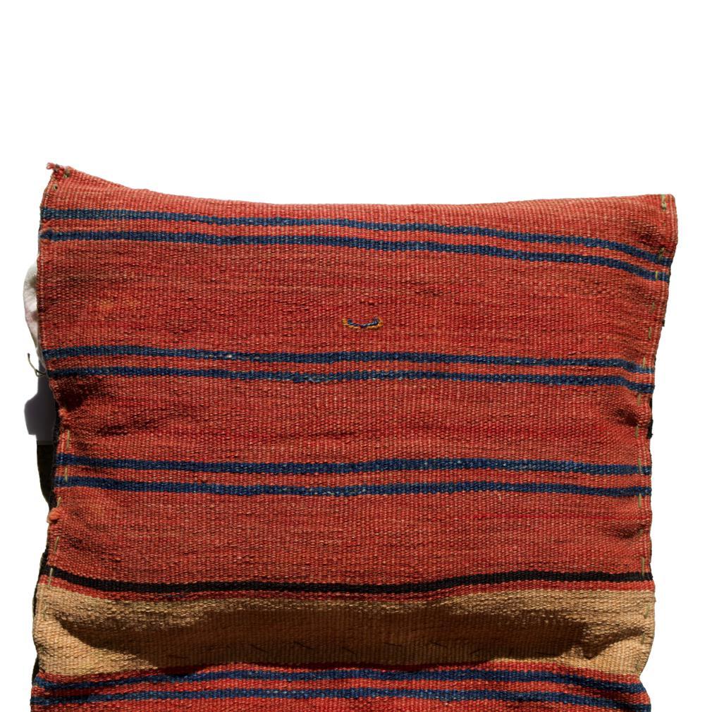 Wool Antique Northwest Persian Saddle Bag Pair as a Pillow For Sale