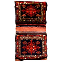 Antique Northwest Persian Saddle Bag Pair as a Pillow