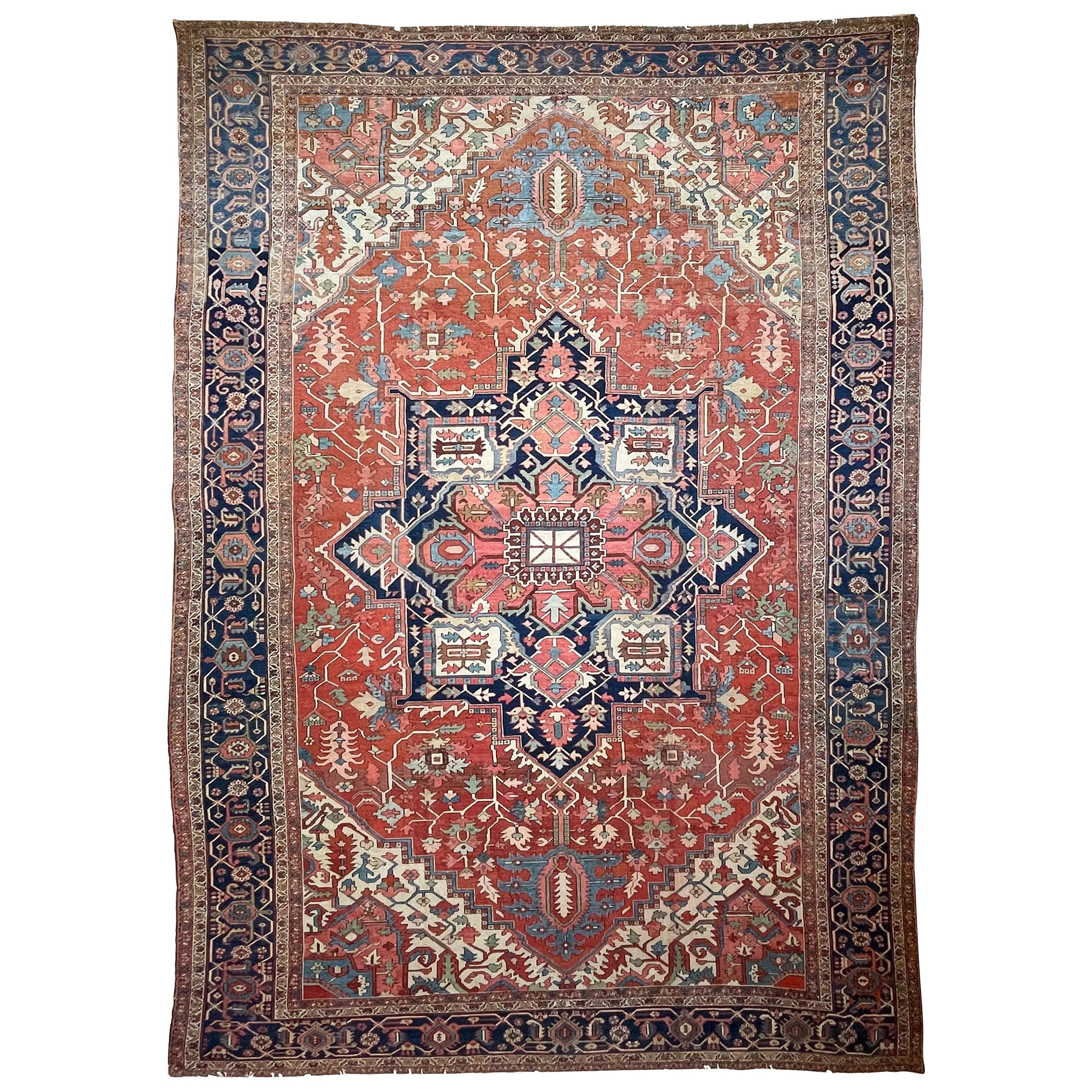 Ancien tapis tribal dream de Serapi Heriz du Nord-Ouest, vers 1910-1920