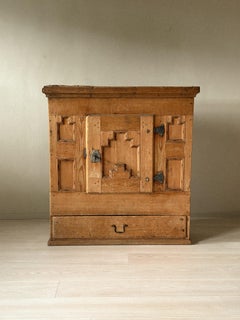 Antique Norwegian Baroque Cabinet, Pine, 18th Century