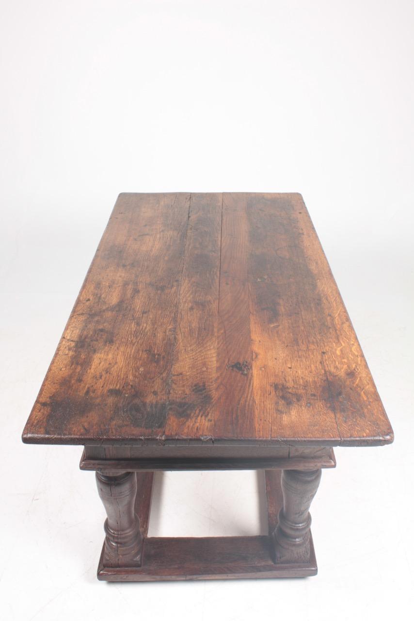 Antique Norwegian Baroque Table in Patinated Solid Oak, 18th Century 6