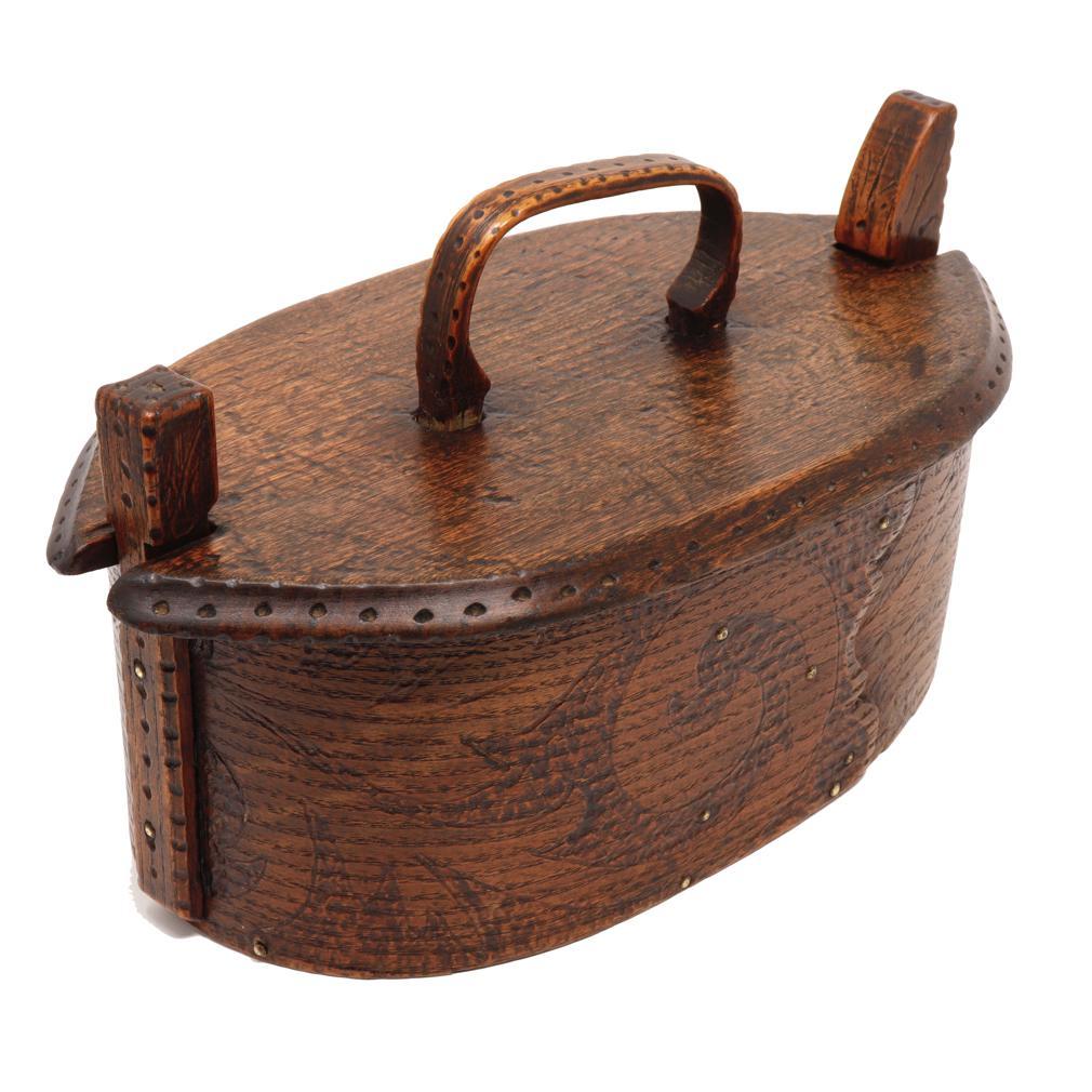 Antique Norwegian Bentwood Sewing Box 'Tine', Late 19th Century 3