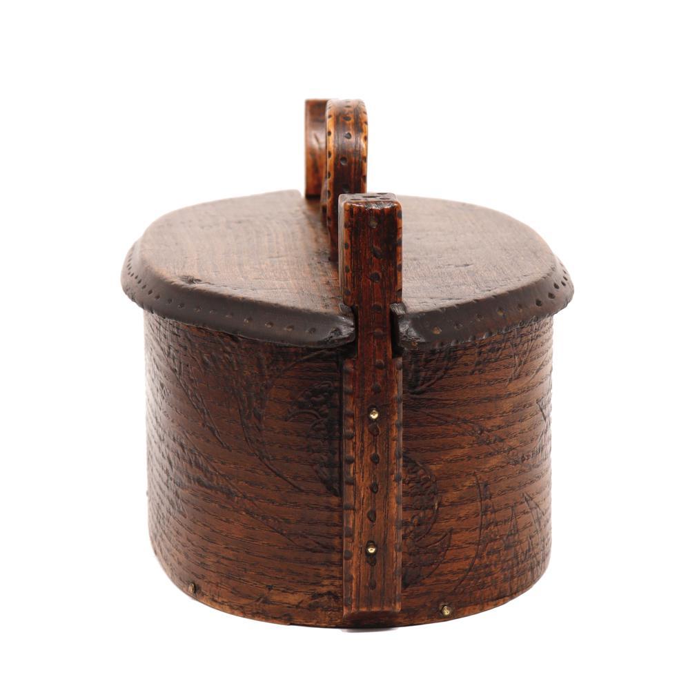 Woodwork Antique Norwegian Bentwood Sewing Box 'Tine', Late 19th Century
