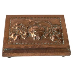 Antique Norwegian Cigar Box in Embossed Copper