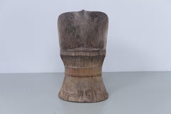 Antique Norwegian Kubbestol (Stump chair), with Carvings, 1800s.
