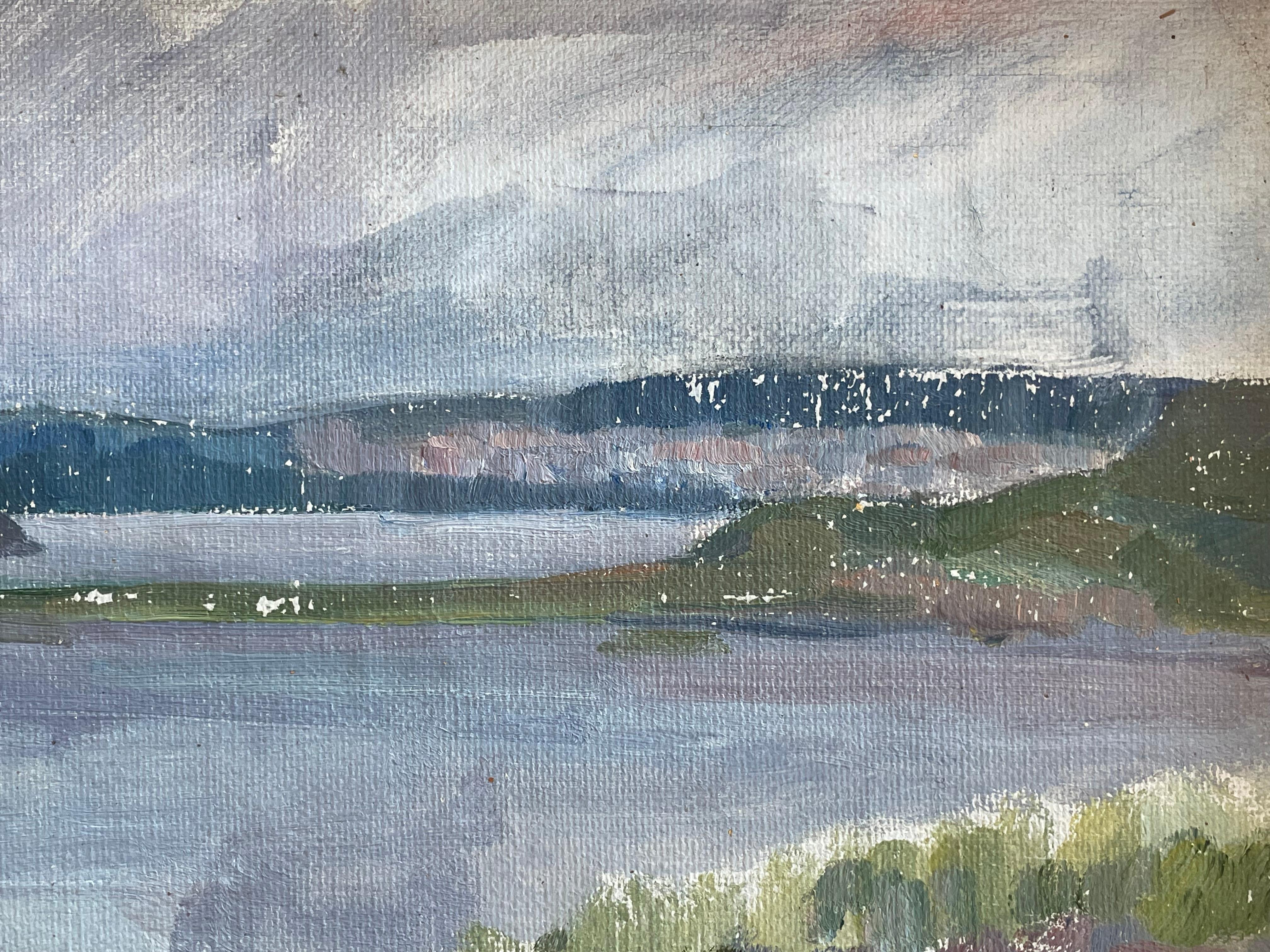 Ancienne peinture à l'huile norvégienne du début du 20e siècle représentant la forteresse de Staverns Bon état - En vente à Ebberup, DK
