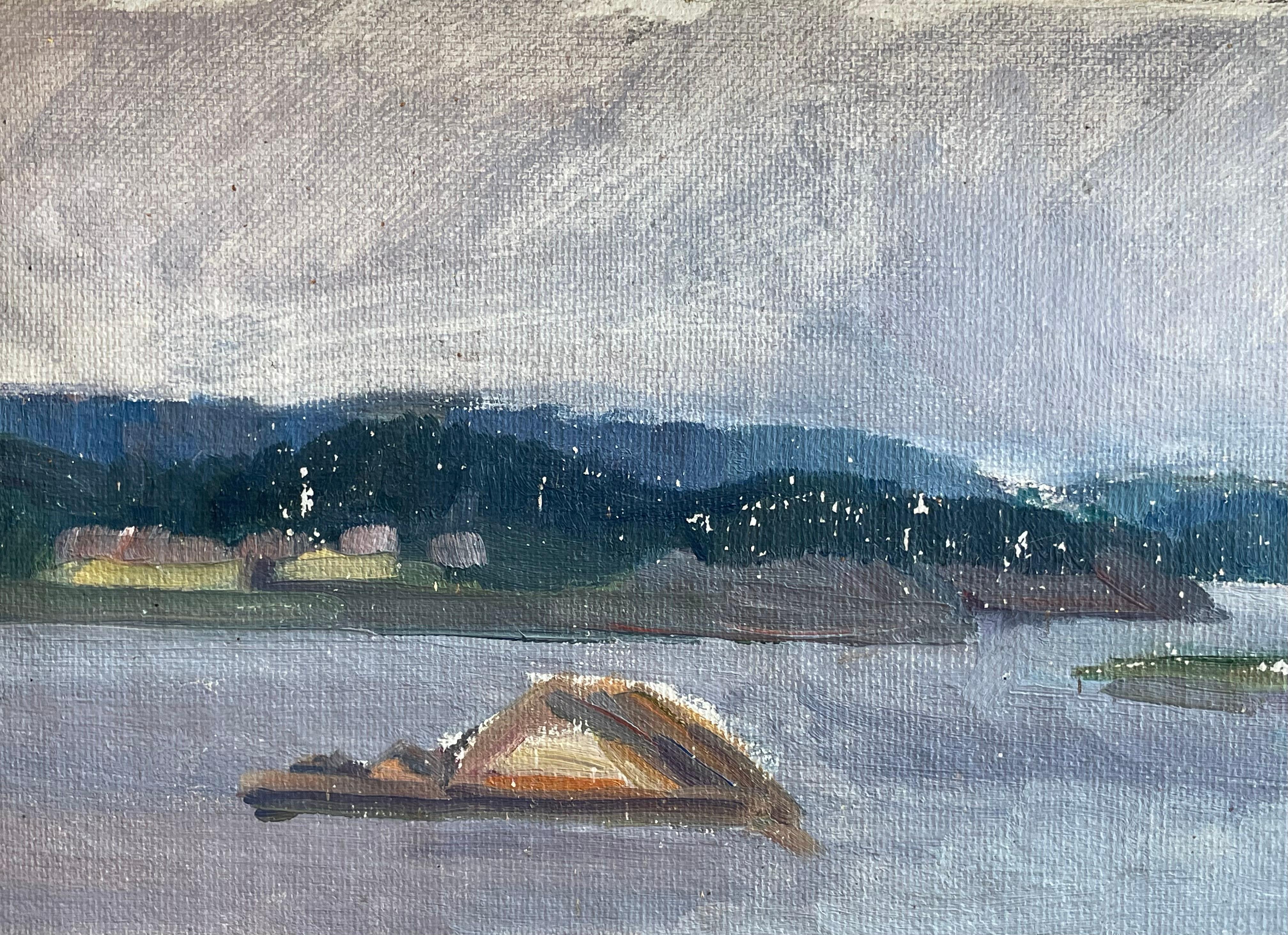 Ancienne peinture à l'huile norvégienne du début du 20e siècle représentant la forteresse de Staverns en vente 1