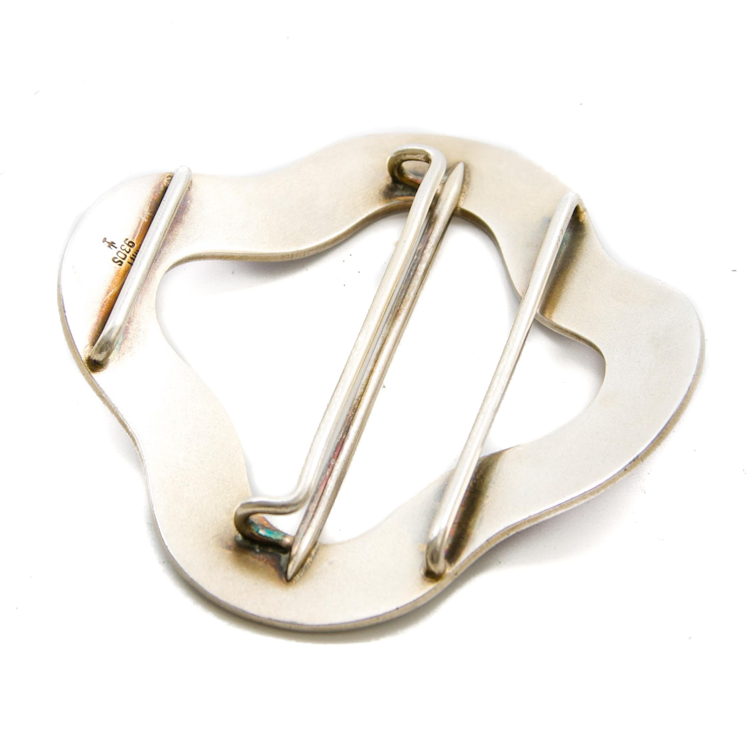 Antike norwegische Gürtelschnalle mit rosa Guilloche-Emaille von Marius Hammer, um 1900 im Angebot 2