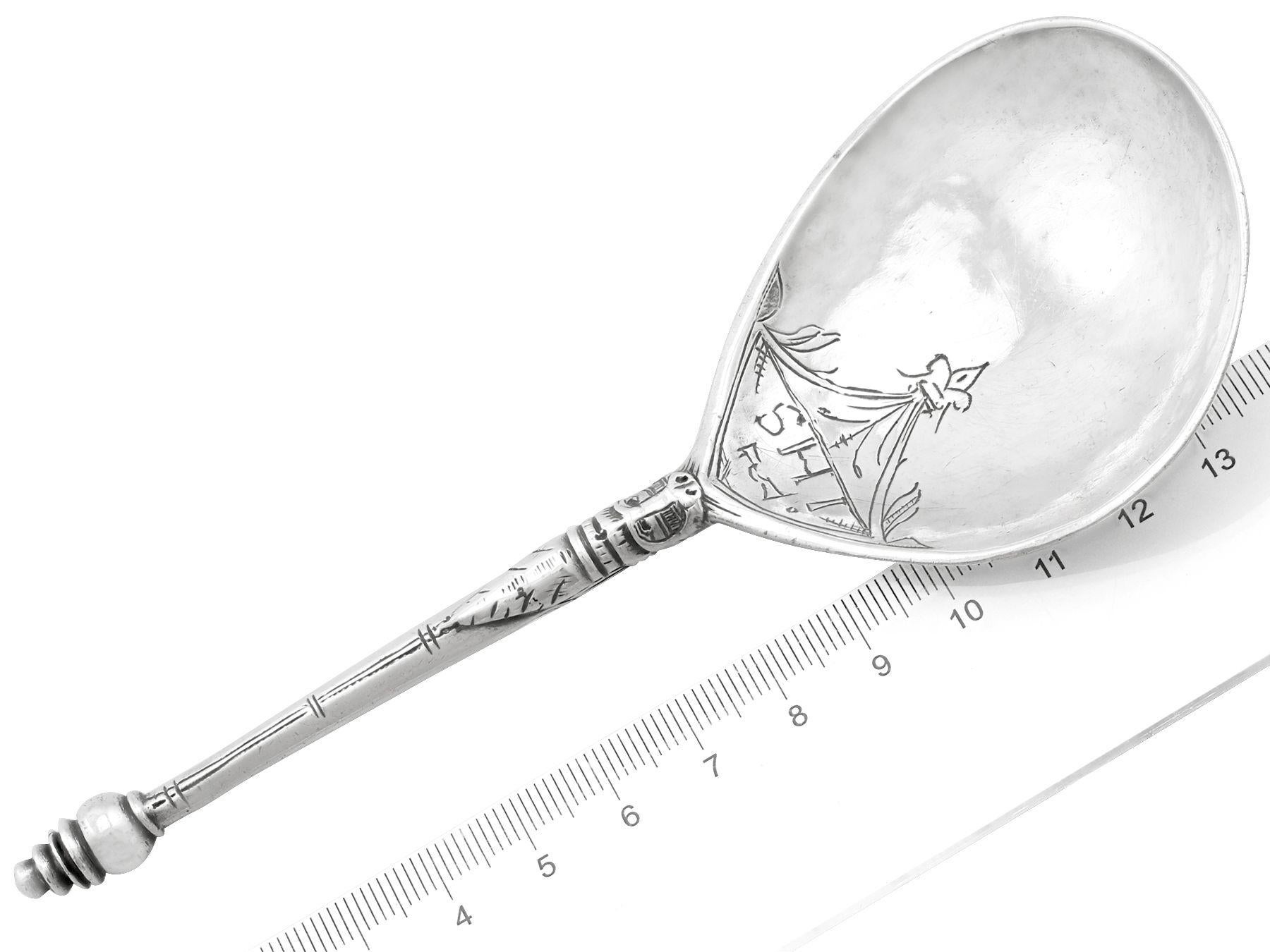 Antique Norwegian Silver Spoon, Circa 1650 In Excellent Condition For Sale In Jesmond, Newcastle Upon Tyne