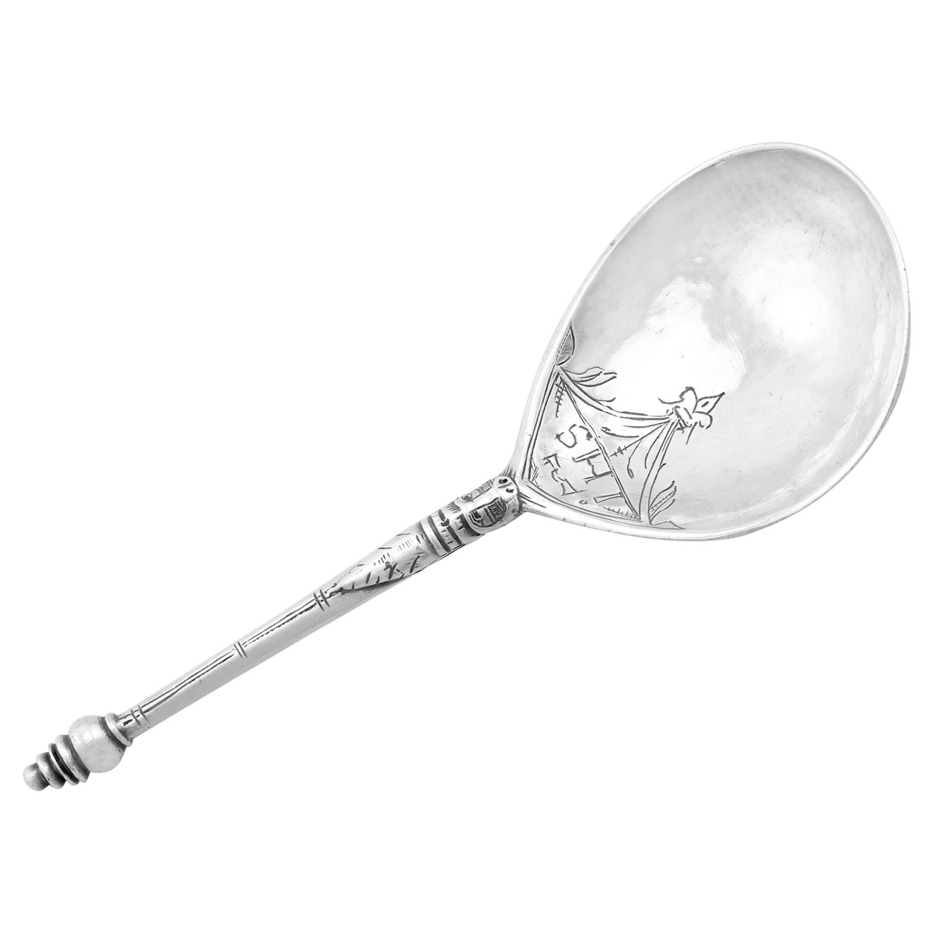 Antique Norwegian Silver Spoon, Circa 1650 For Sale