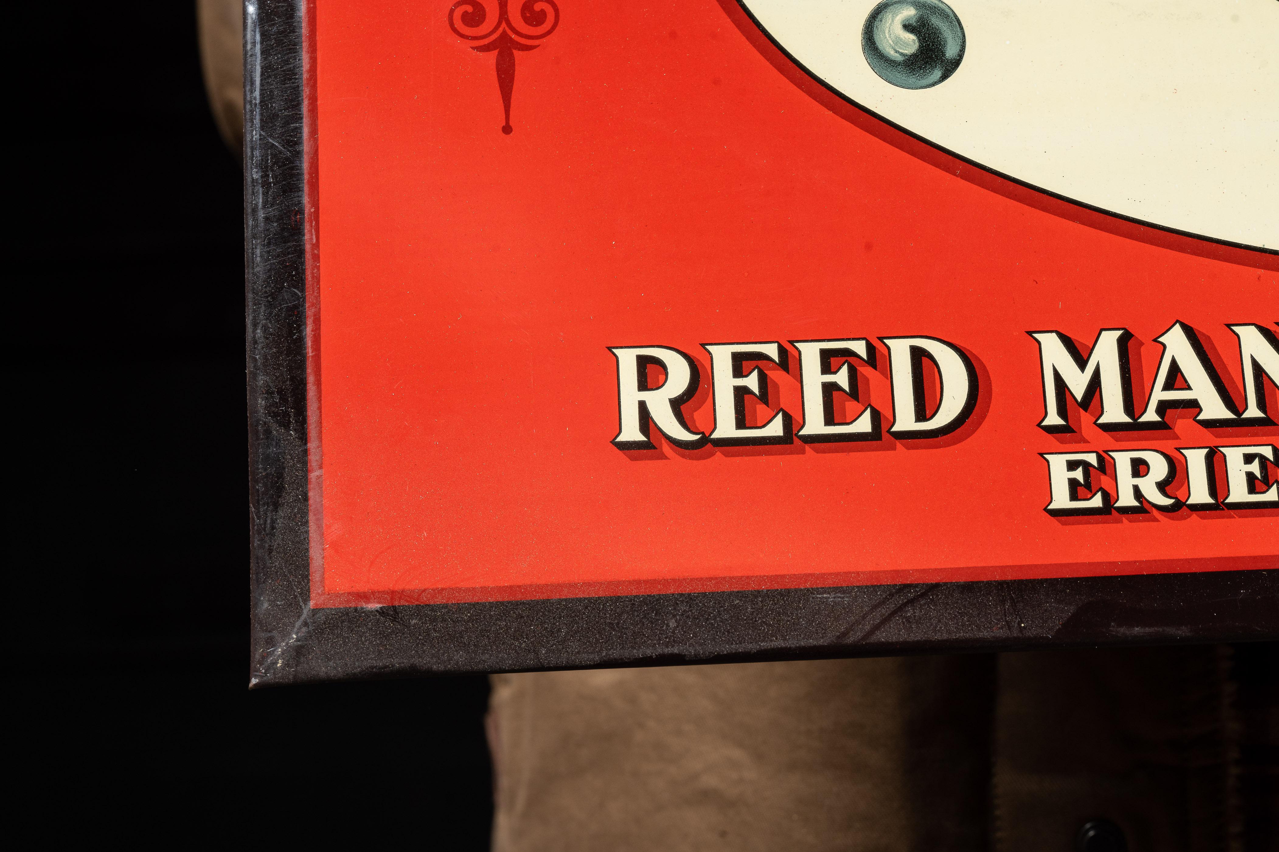 Antique NOS Reed Vise Tin on Cardboard Sign In Good Condition For Sale In Dekalb, IL