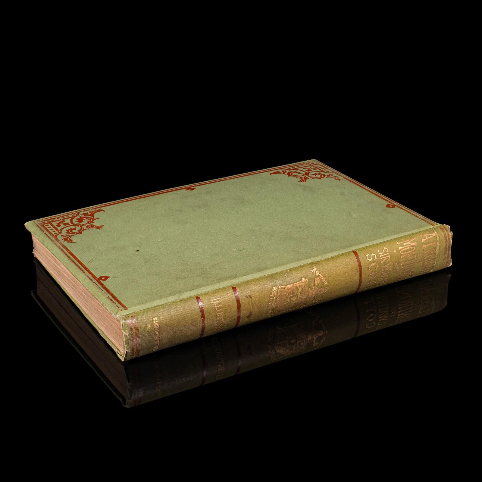 
This is an antique novel, A Legend of Montrose by Sir Walter Scott. An English, bound book of Scottish interest, dating to the Victorian period, published 1896.

A prominent Scottish author, Sir Walter Scott (1771 - 1832) is well known for the