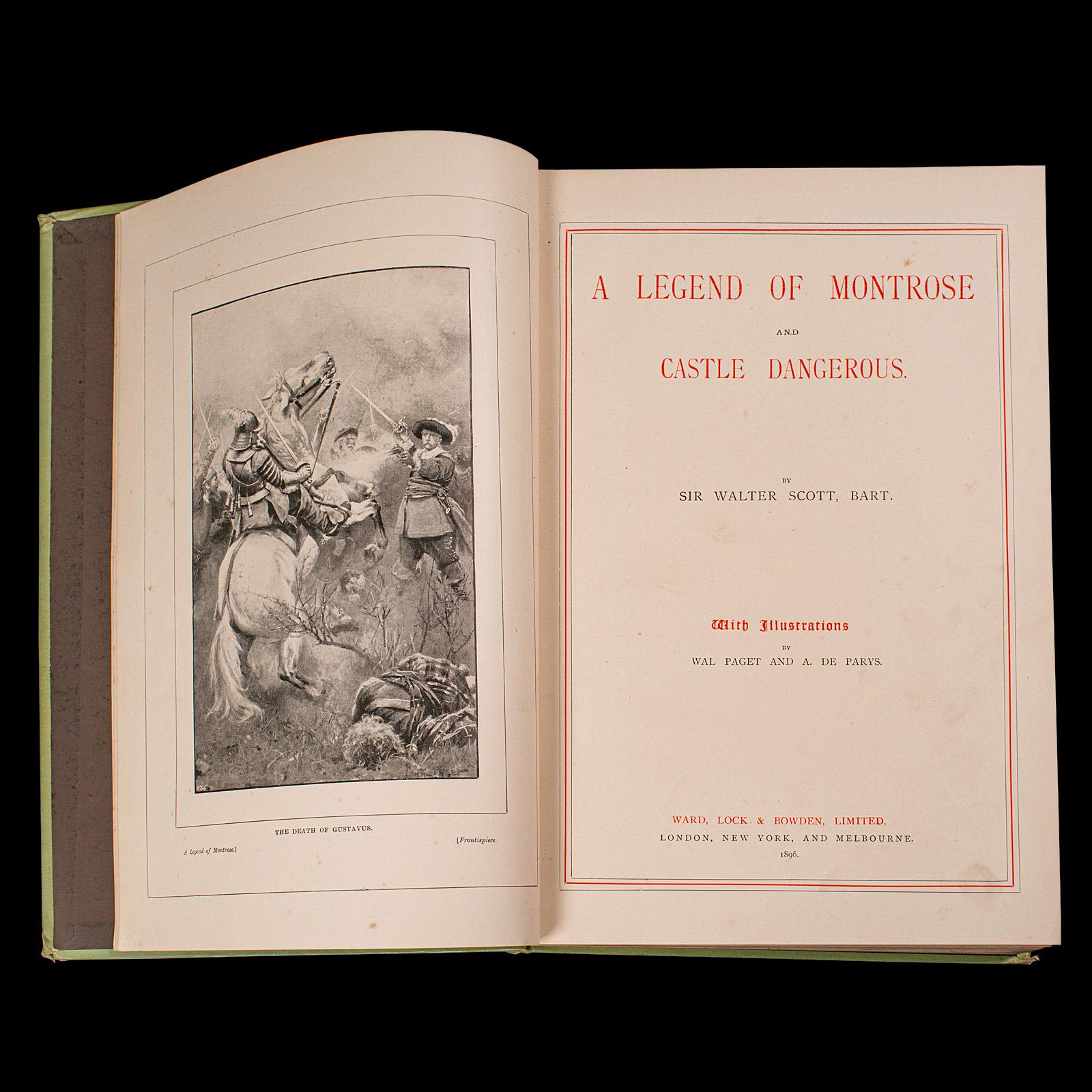 British Antique Novel, A Legend of Montrose, Sir Walter Scott, English, Victorian Book For Sale