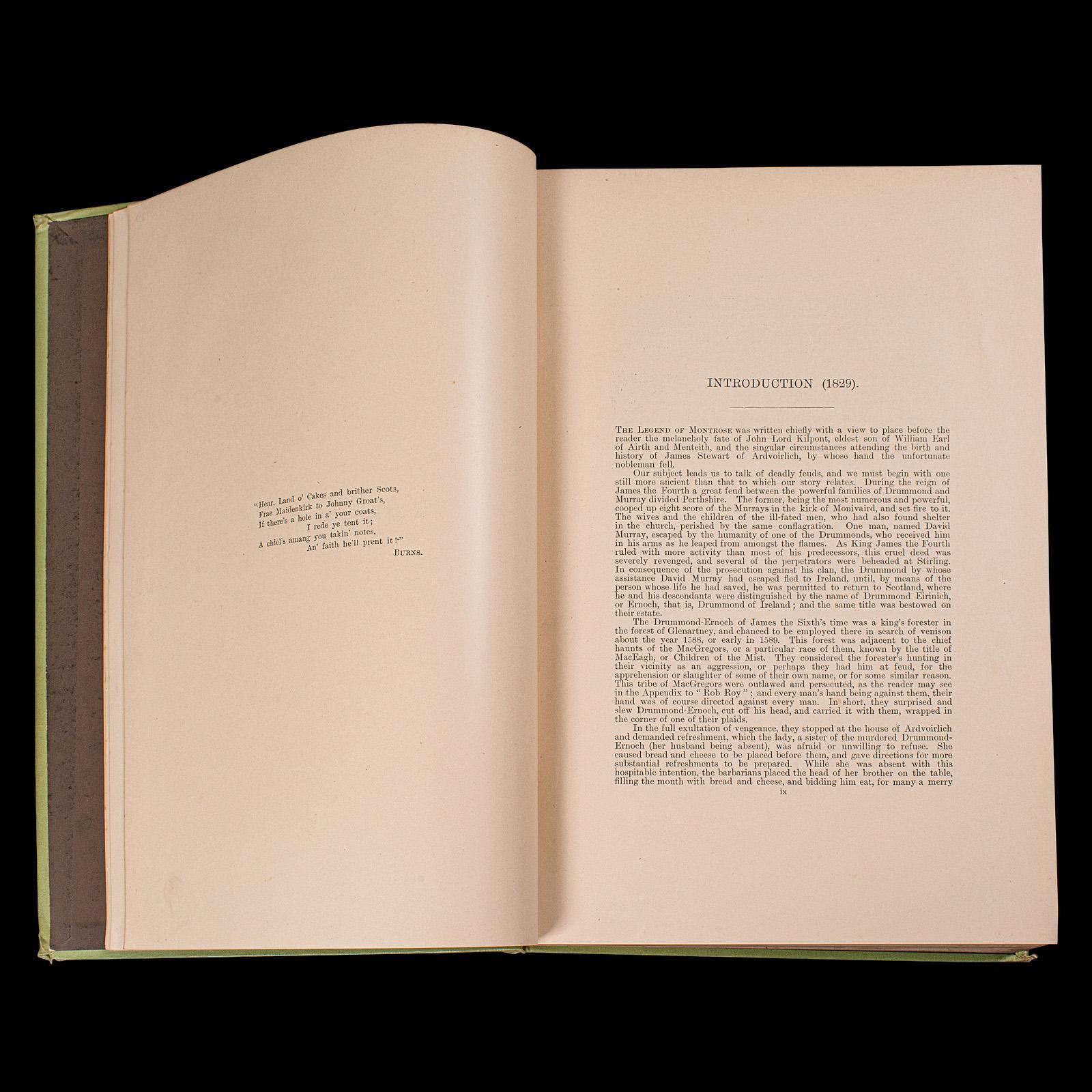 Britannique Livre d'antiquités, A Legend of Montrose, Sir Walter Scott, anglais, victorien en vente