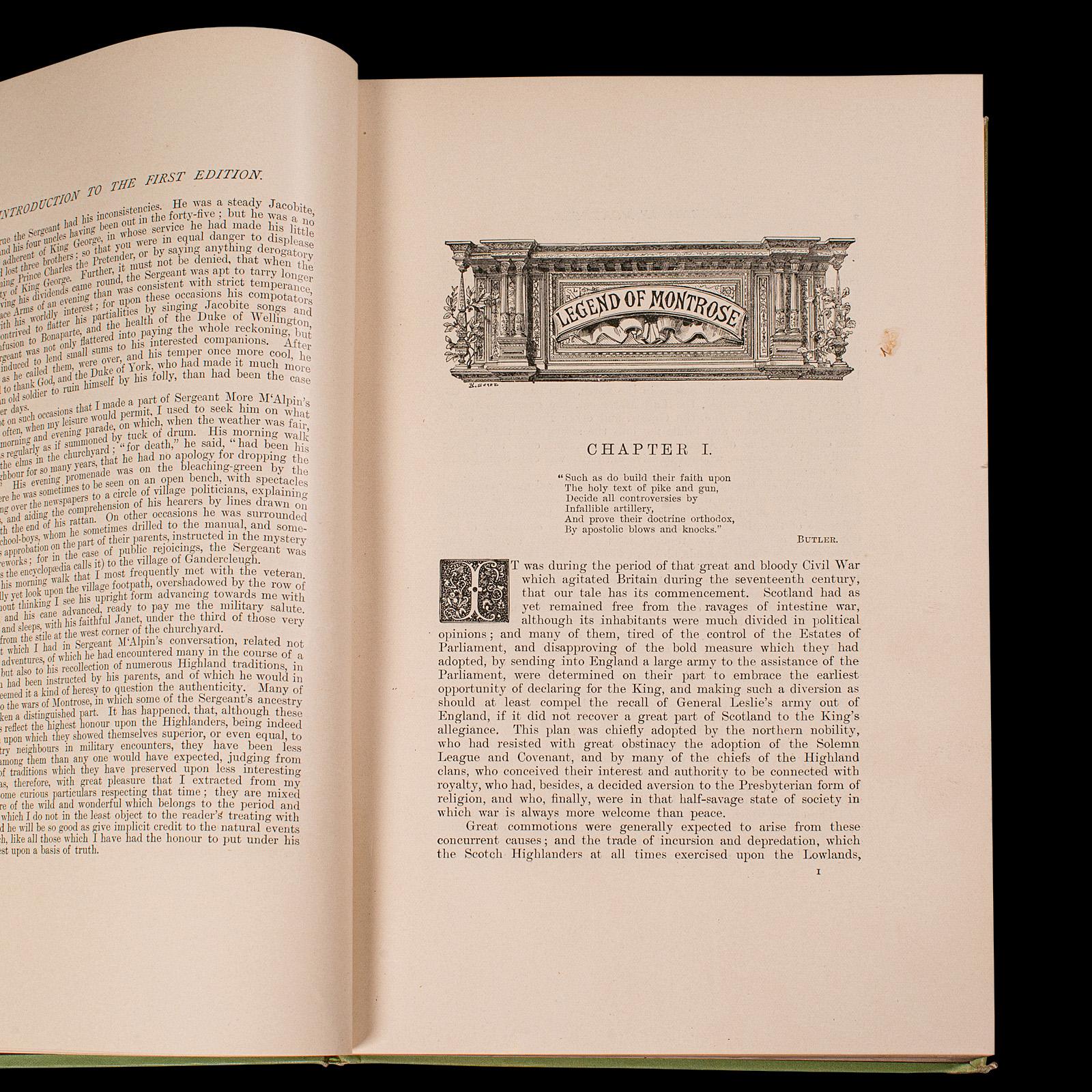 19th Century Antique Novel, A Legend of Montrose, Sir Walter Scott, English, Victorian Book For Sale