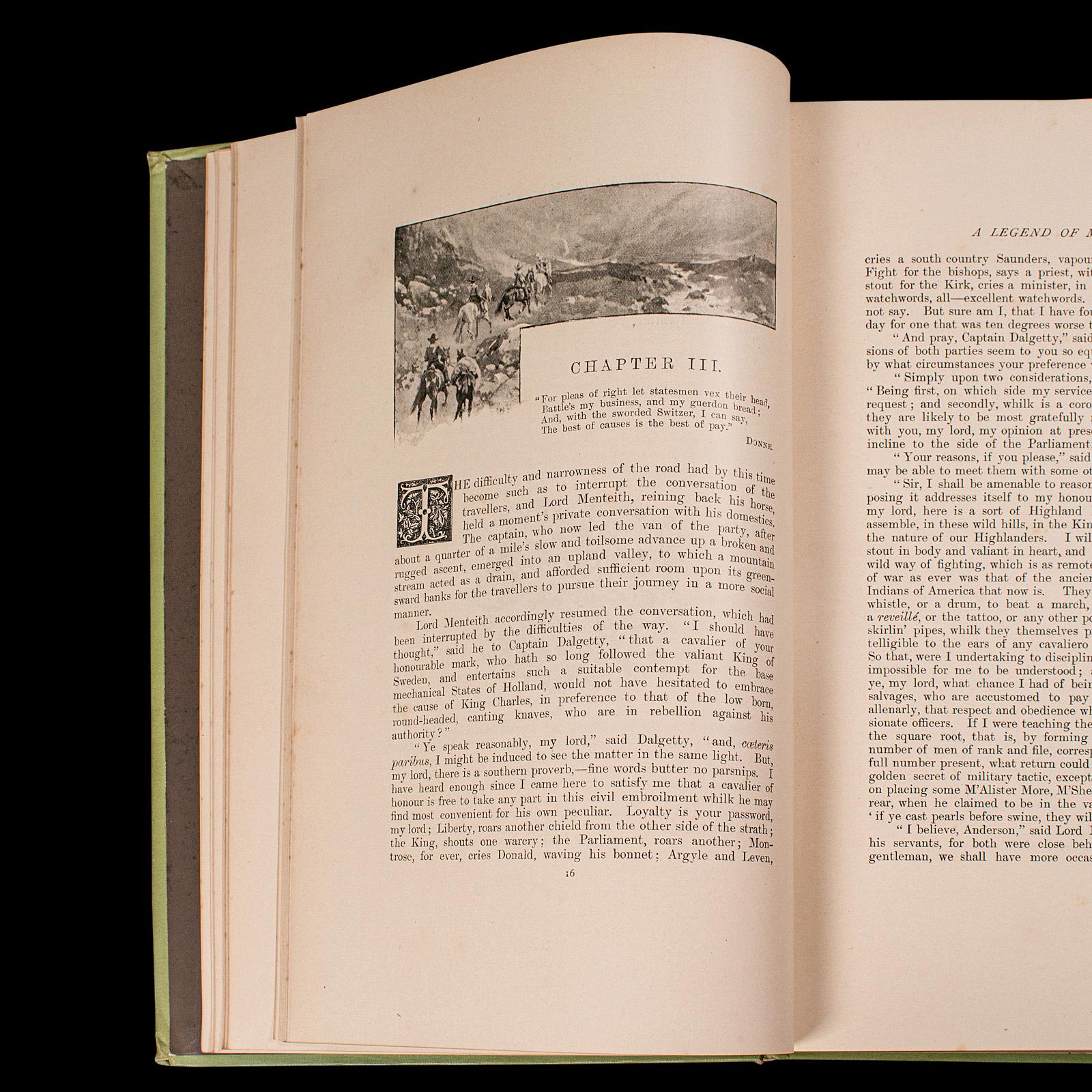 Paper Antique Novel, A Legend of Montrose, Sir Walter Scott, English, Victorian Book For Sale