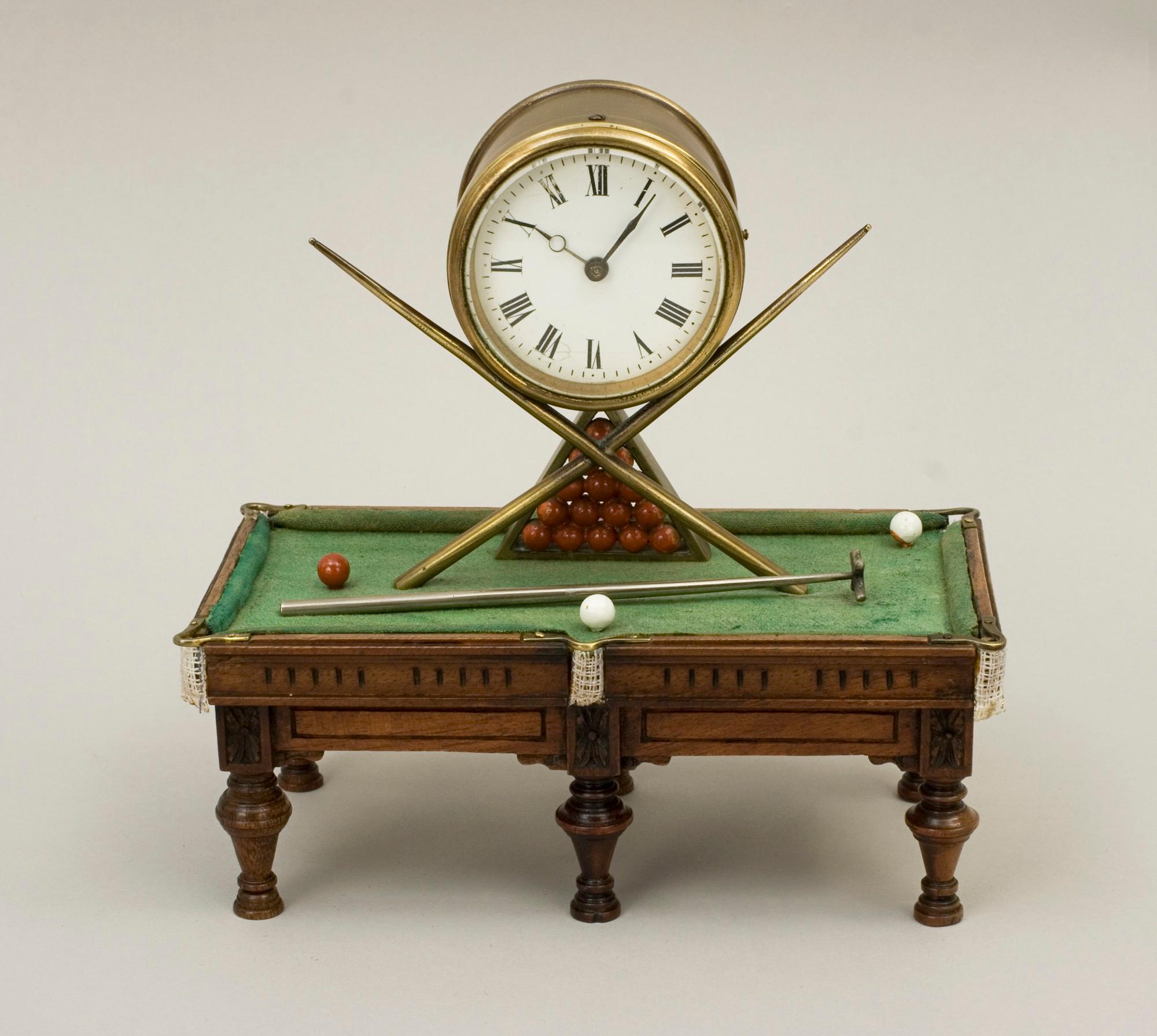 Antique Novelty Billiard Clock For Sale 1
